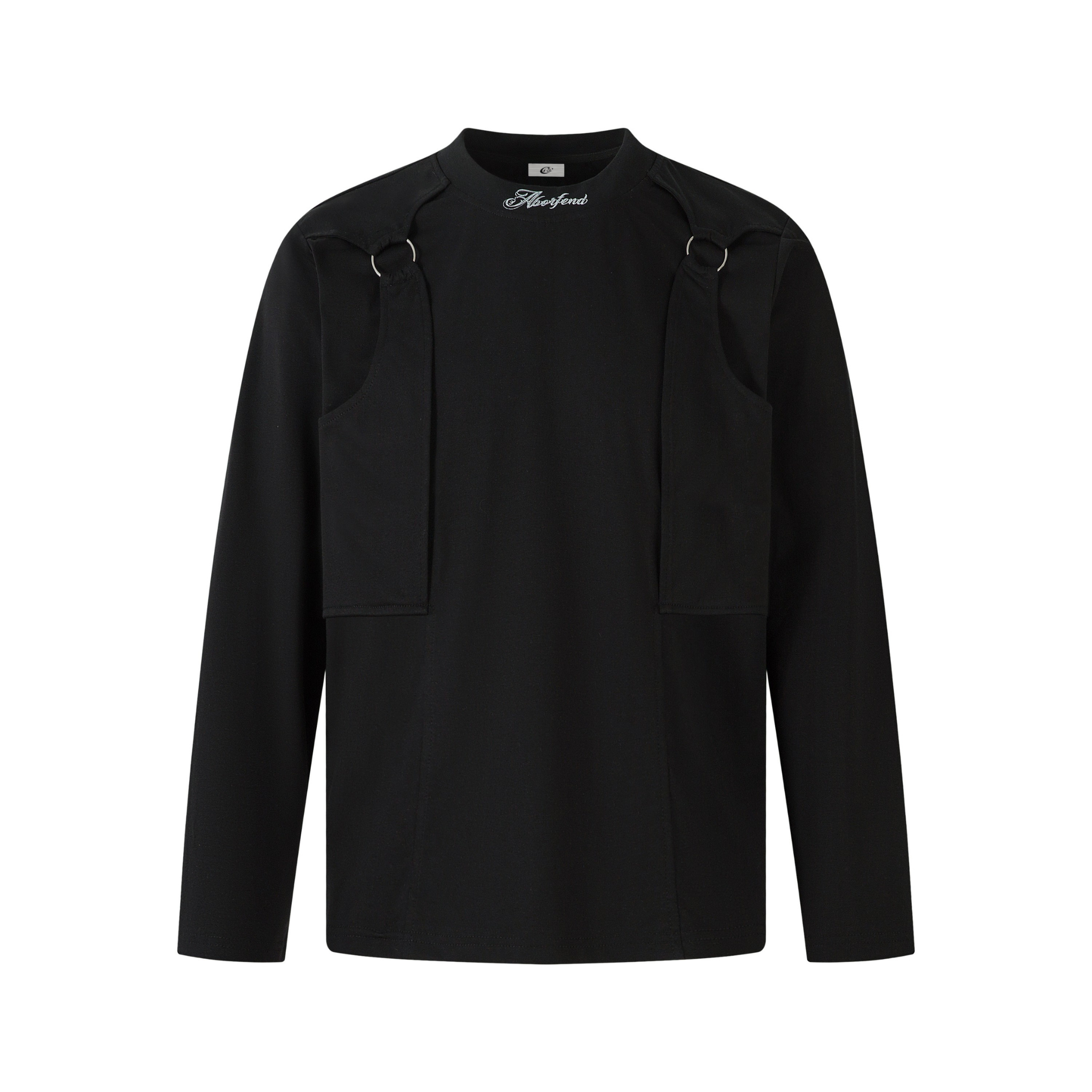 Omirad Structured Panel Long Sleeve Tee | Metal Ring Detail
