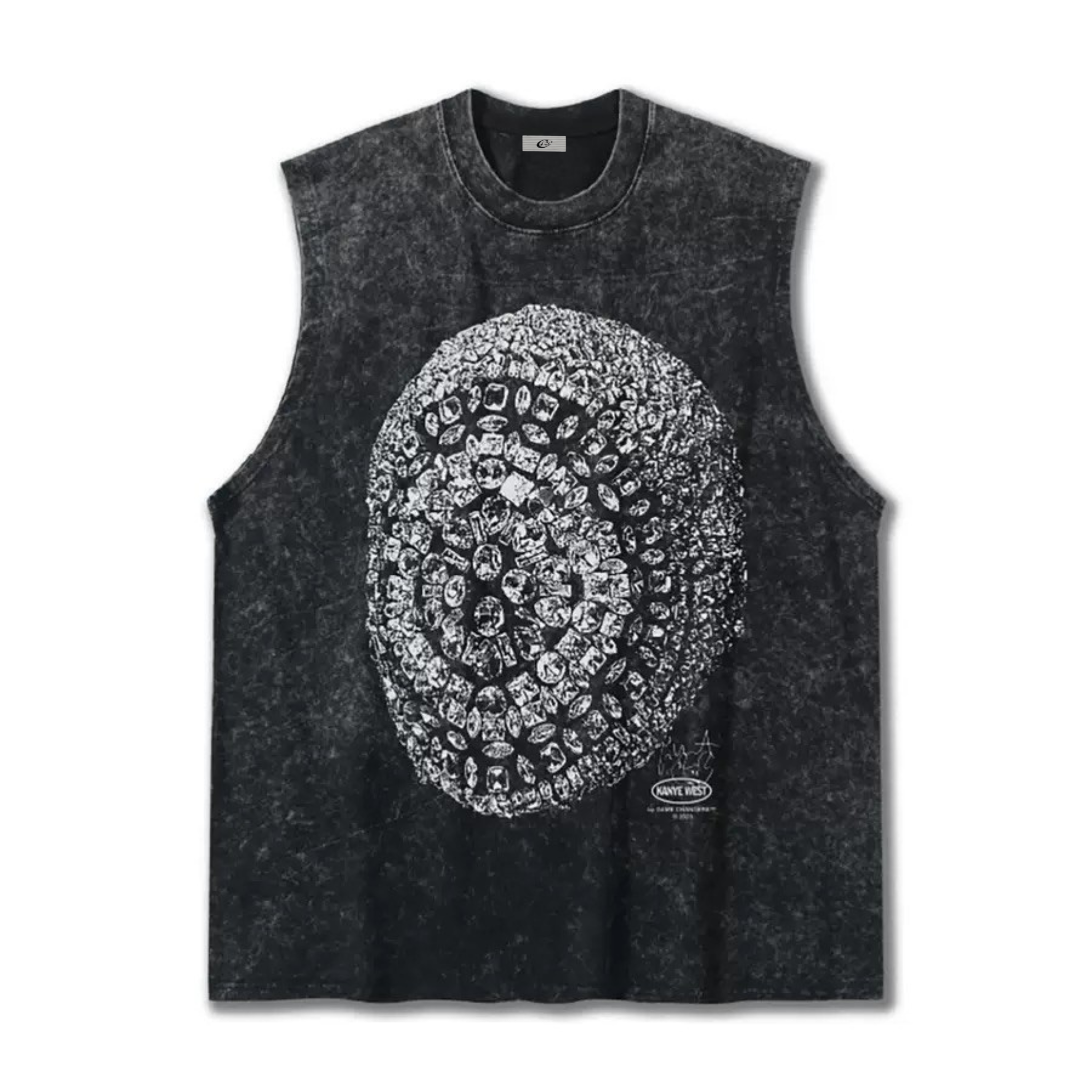 Crystal Skull Graphic Sleeveless Tee | Streetwear Muscle Fit