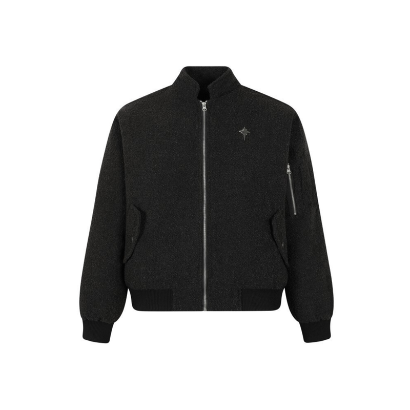 Omirad Textured Star Bomber Jacket | Streetwear Bomber