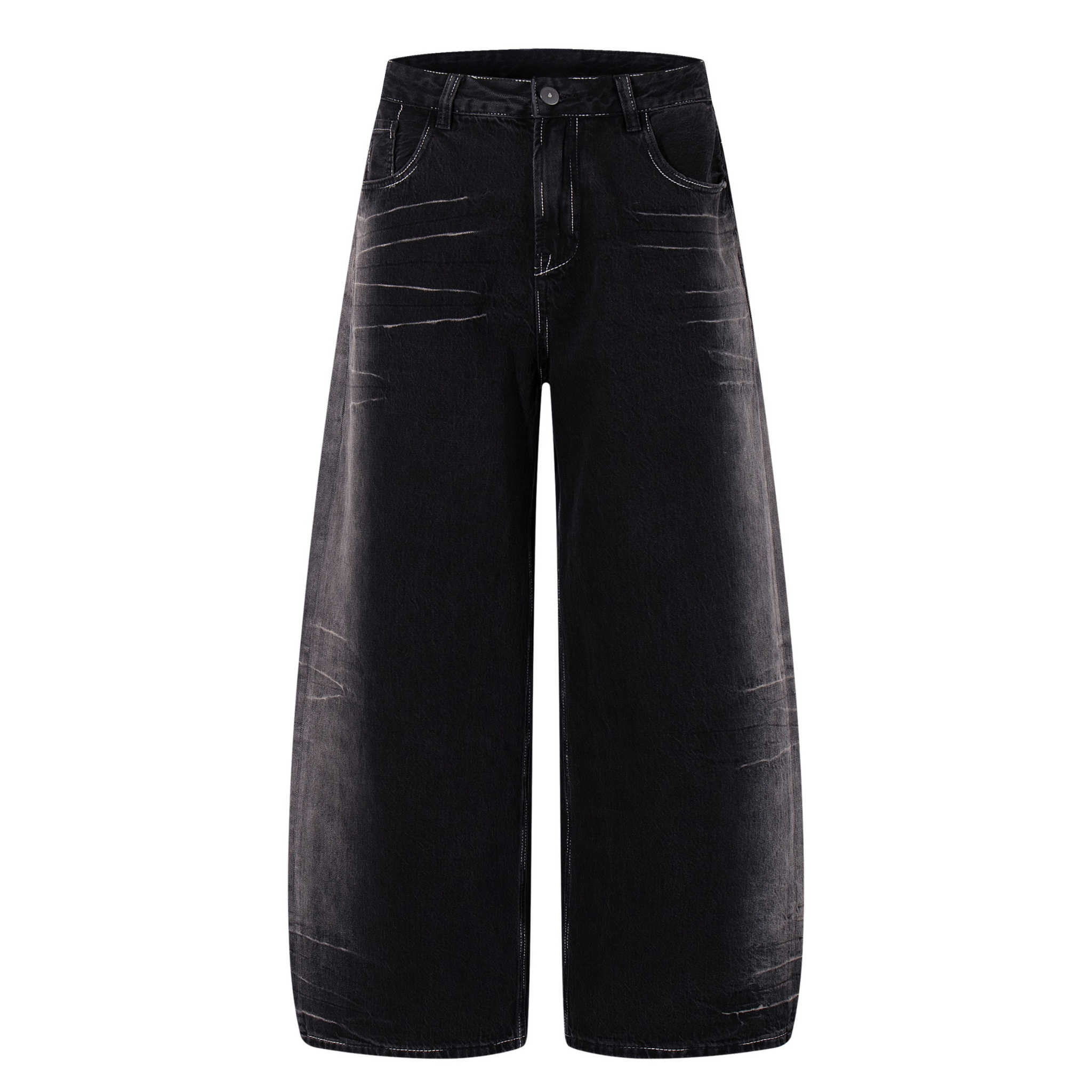 Omirad Minimal Fade Wide-Leg Jeans | Dark Wash Streetwear Denim