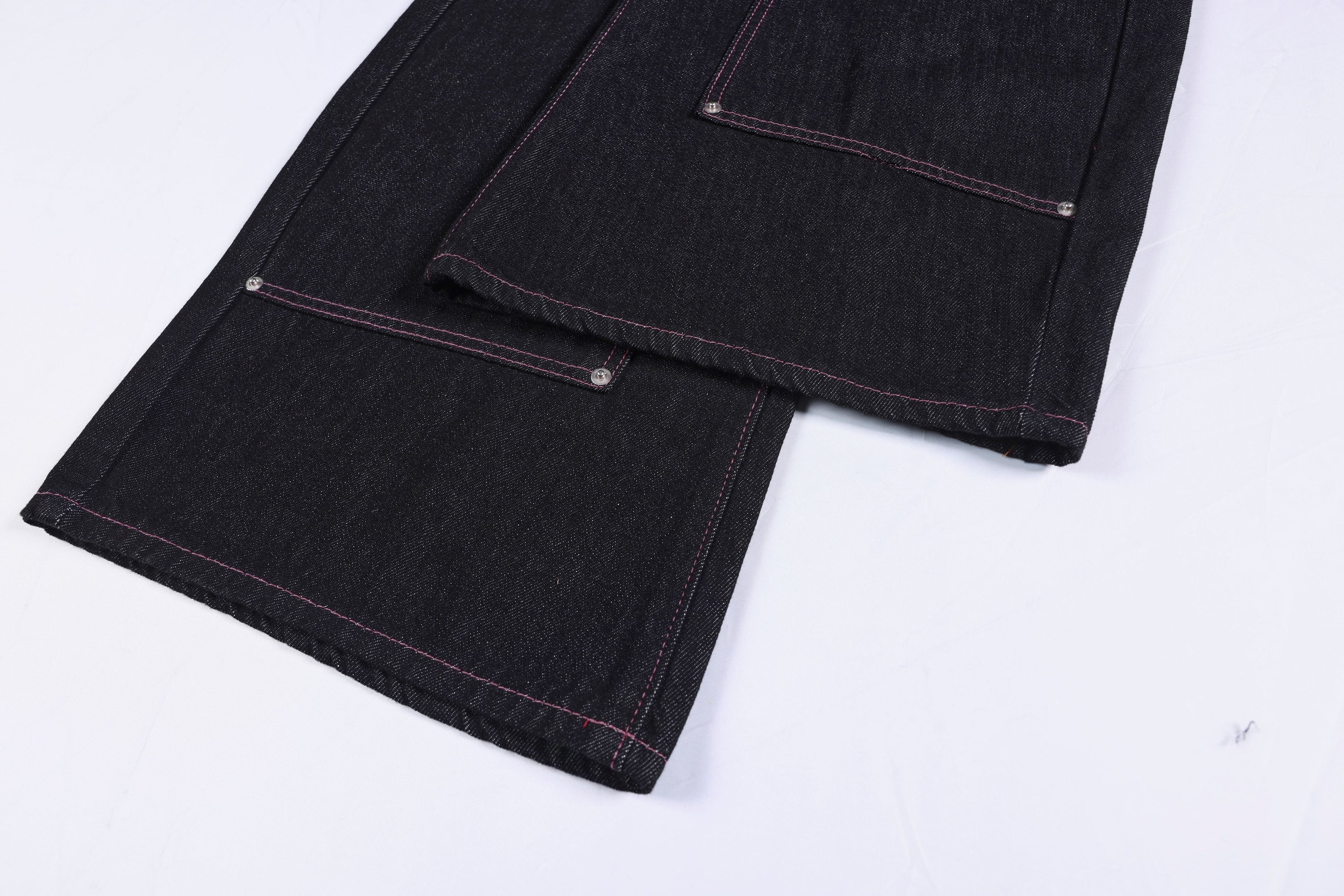 RHNDE Double Waist Star Embroidery Wide-Leg Denim Pants