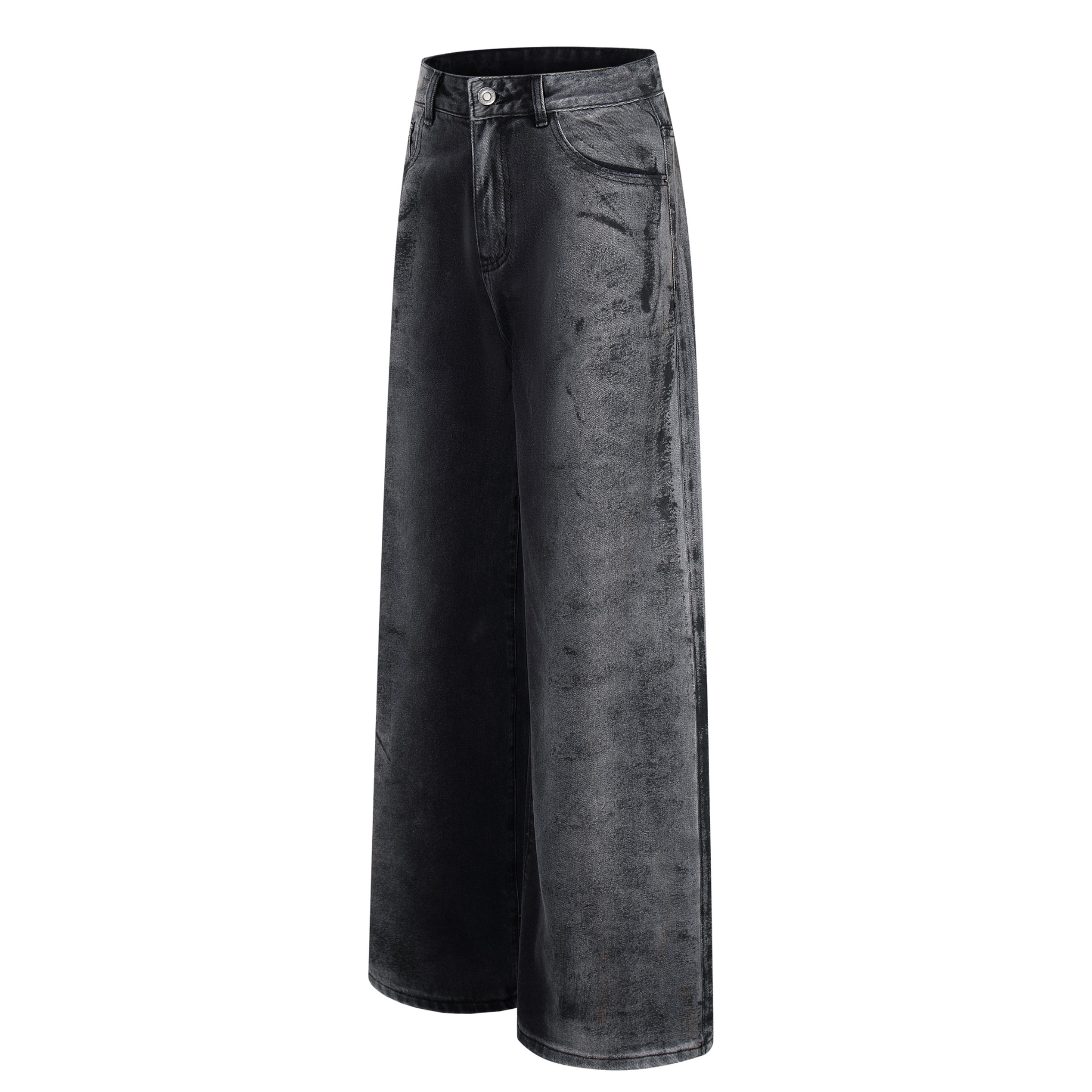 Omirad Smoke-Texture Wide-Leg Jeans | Dark Washed Denim