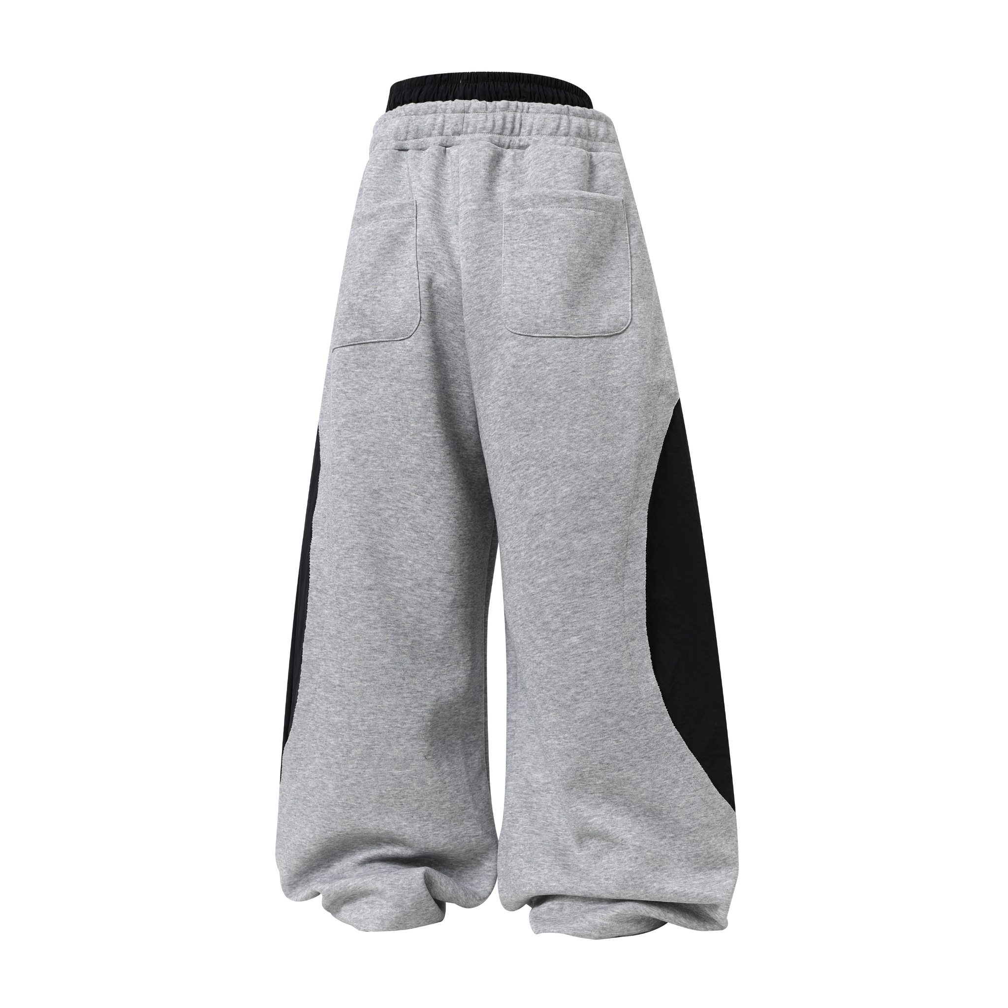 Double-Waist Stripe Wide-Leg Sweatpants | Oversized Streetwear