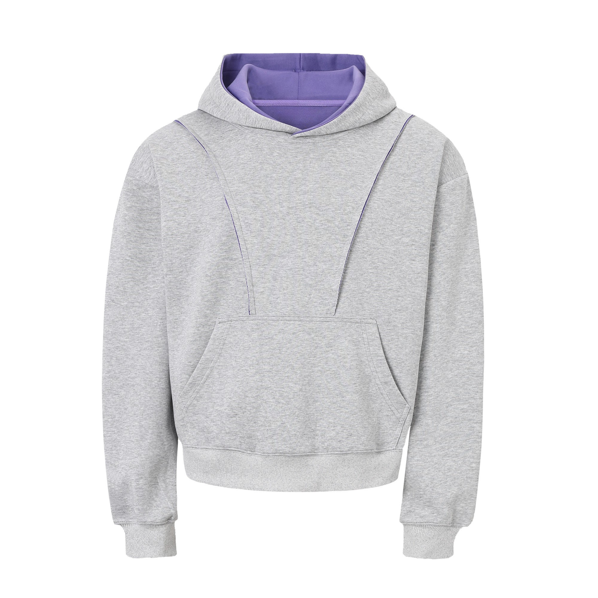 Contrast Hood Lining Panel Hoodie | Relaxed Athletic Fit