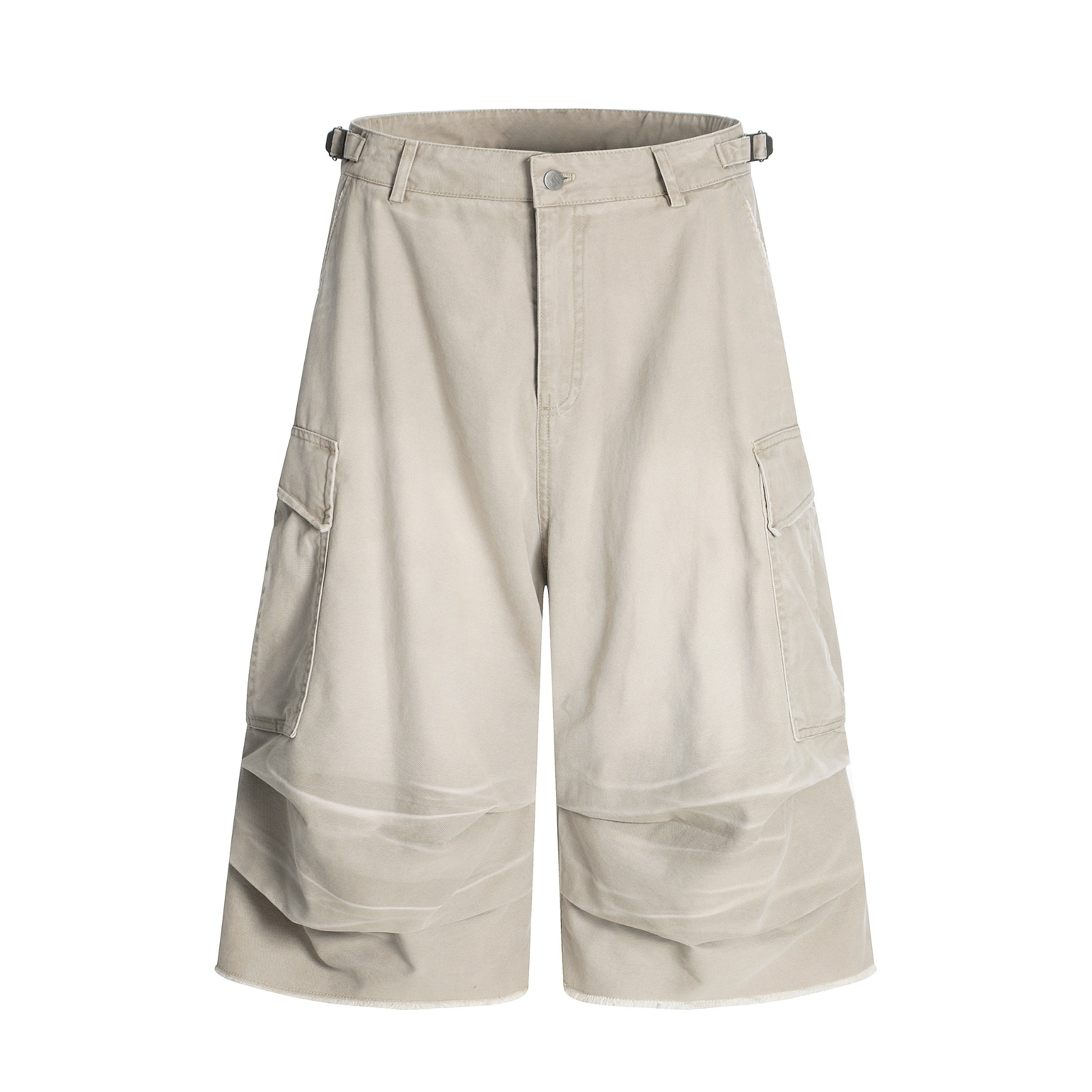 Omirad Washed Layer-Panel Cargo Shorts | Wide-Leg Streetwear
