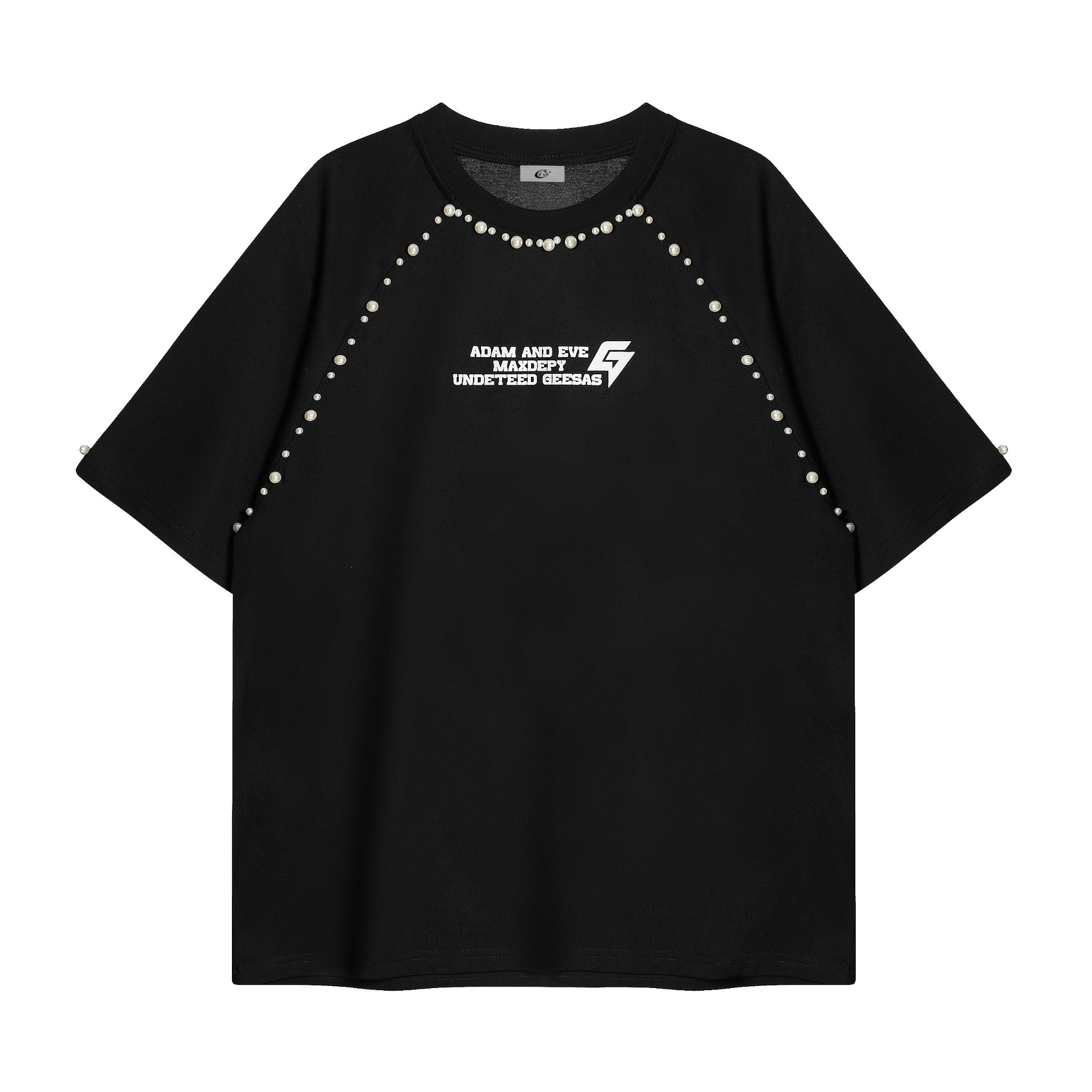 Studded Raglan Graphic Tee | Streetwear Cotton T-Shirt