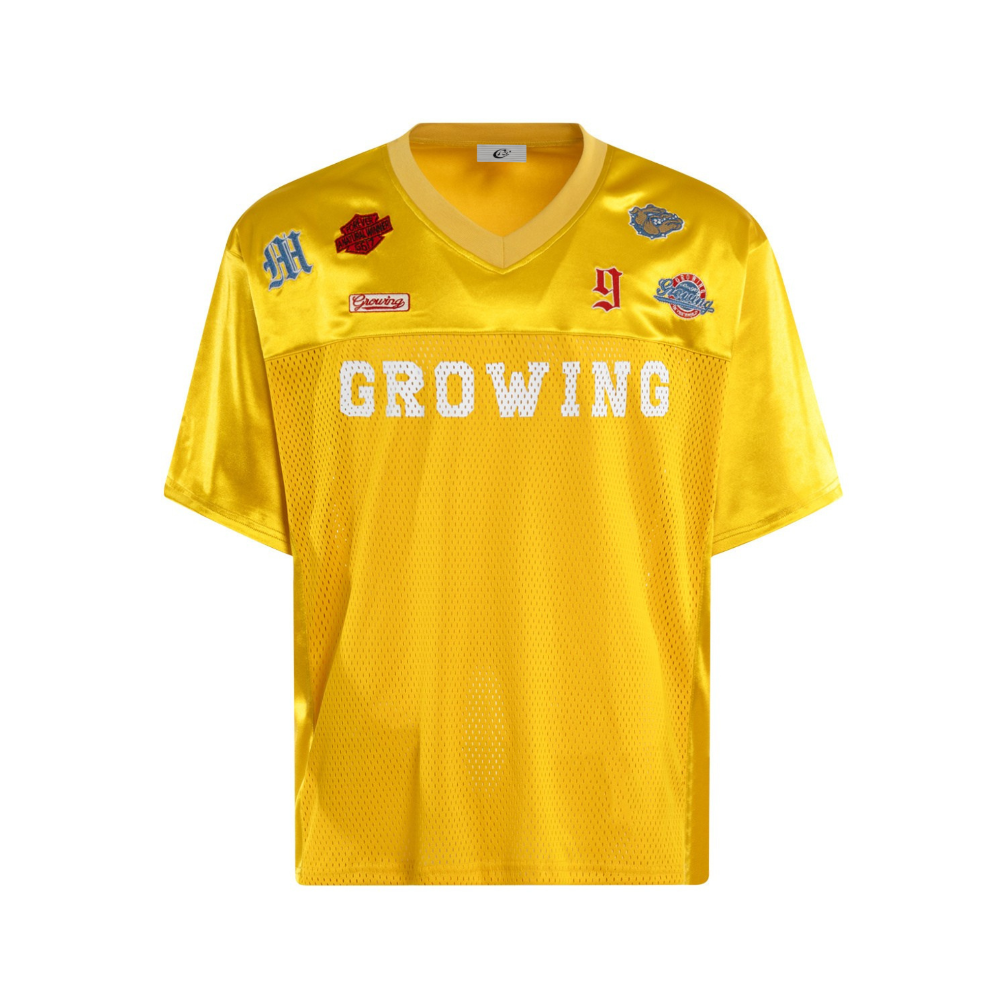 Patchwork Mesh Football Jersey Tee | Streetwear Graphic Top