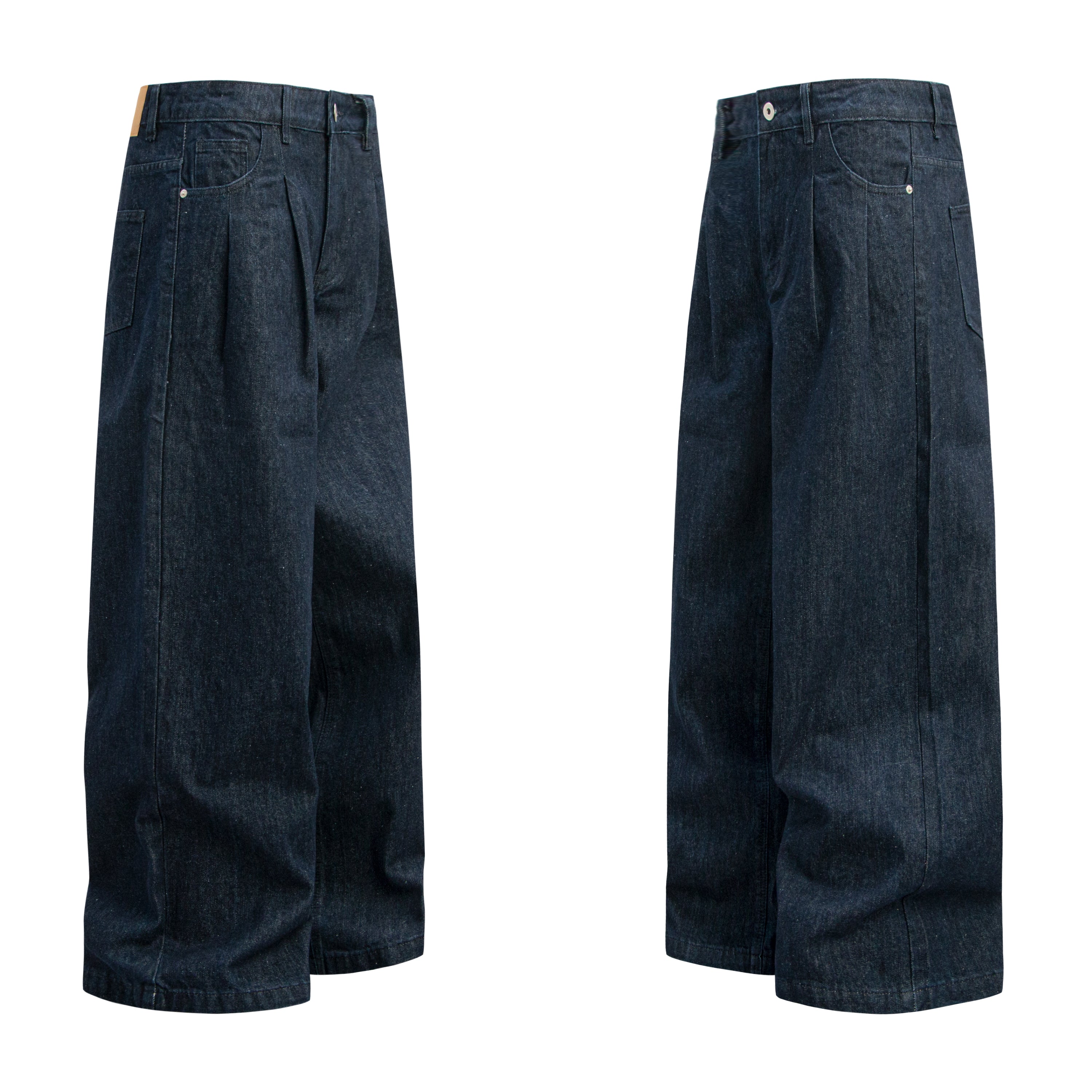 Omirad Raw Dark Wide-Leg Denim Pants | Deep Indigo