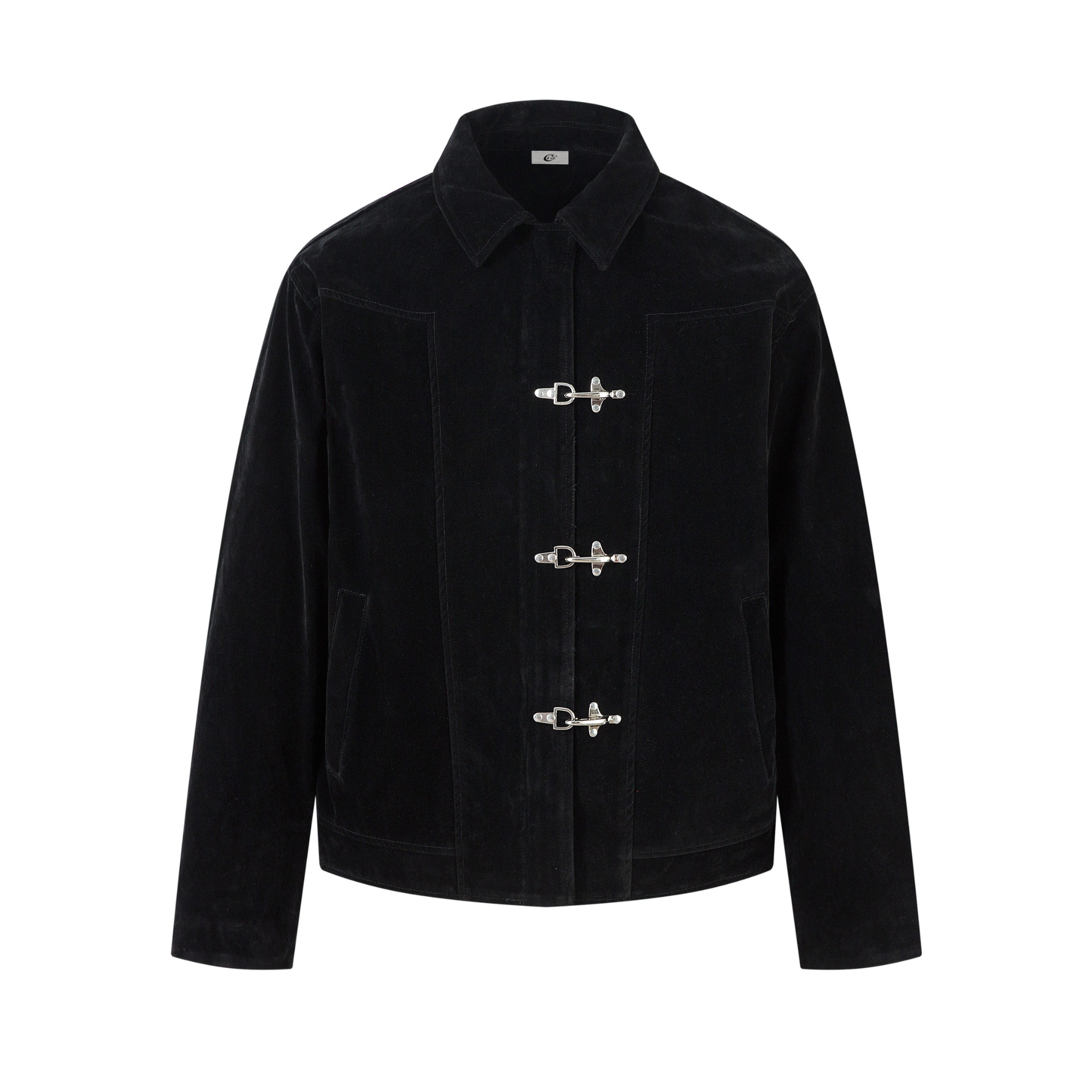 Suede-Texture Metal Clasp Jacket | Vintage Street Style