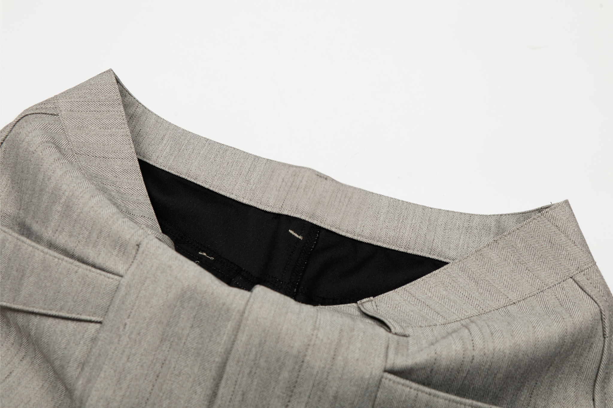 Omirad Wide-Leg Tailored Trousers | Light Grey Barrel Pants
