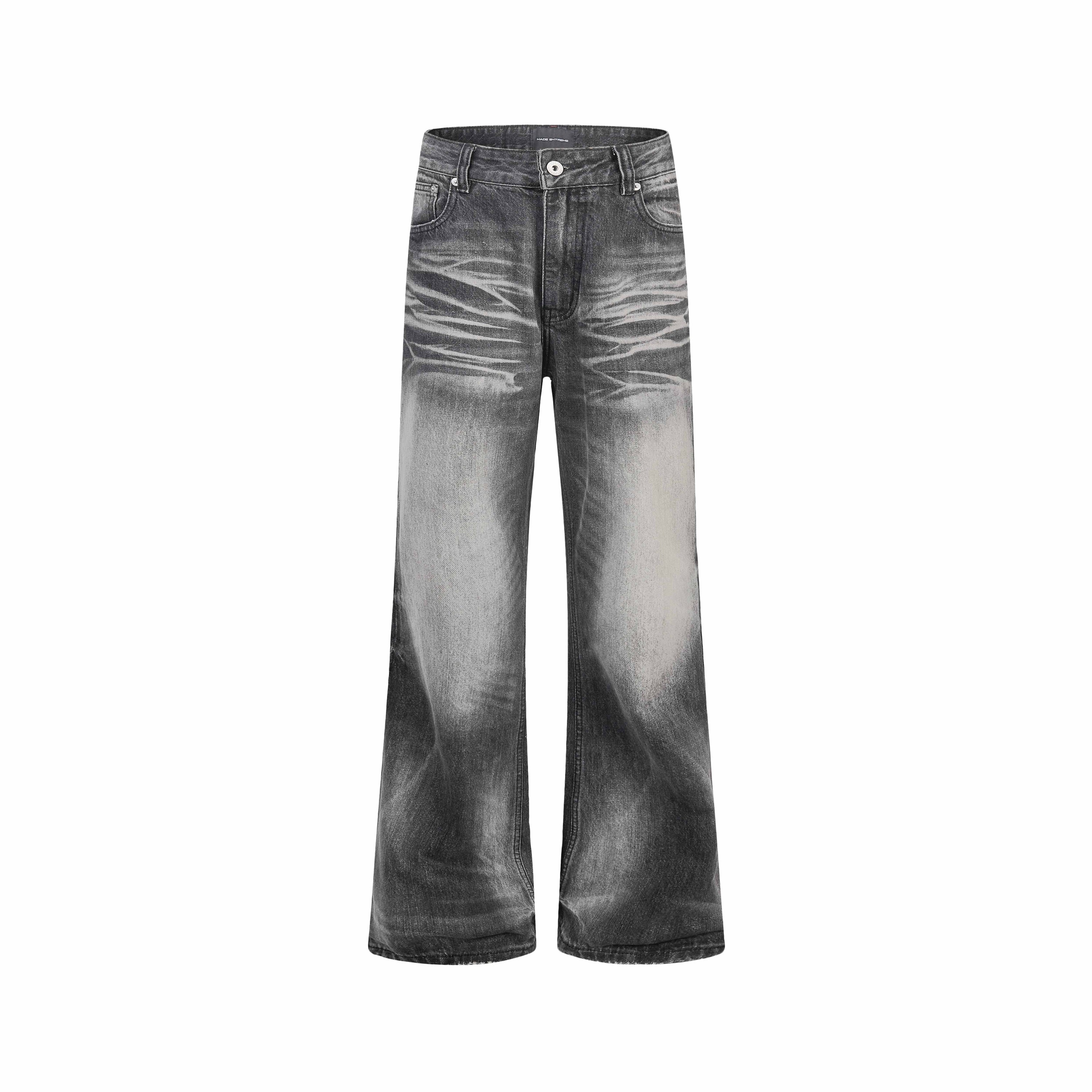 Omirad Vintage Washed Wide-Leg Jeans | Heavy Stonewash Denim