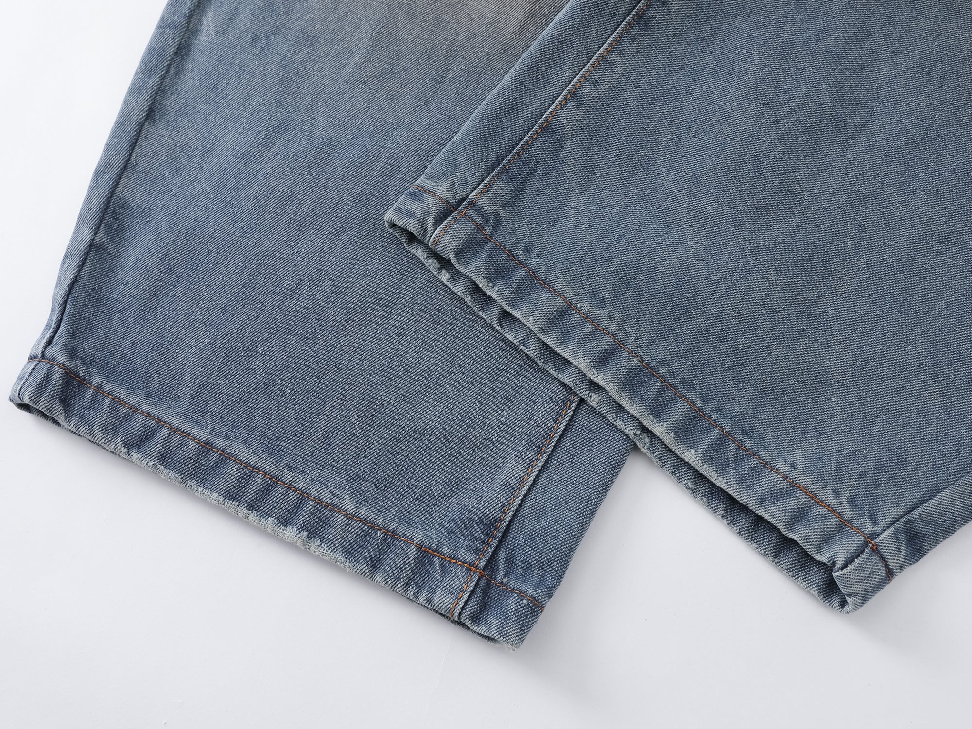 Omirad Vintage Washed Distressed Wide-Leg Jeans