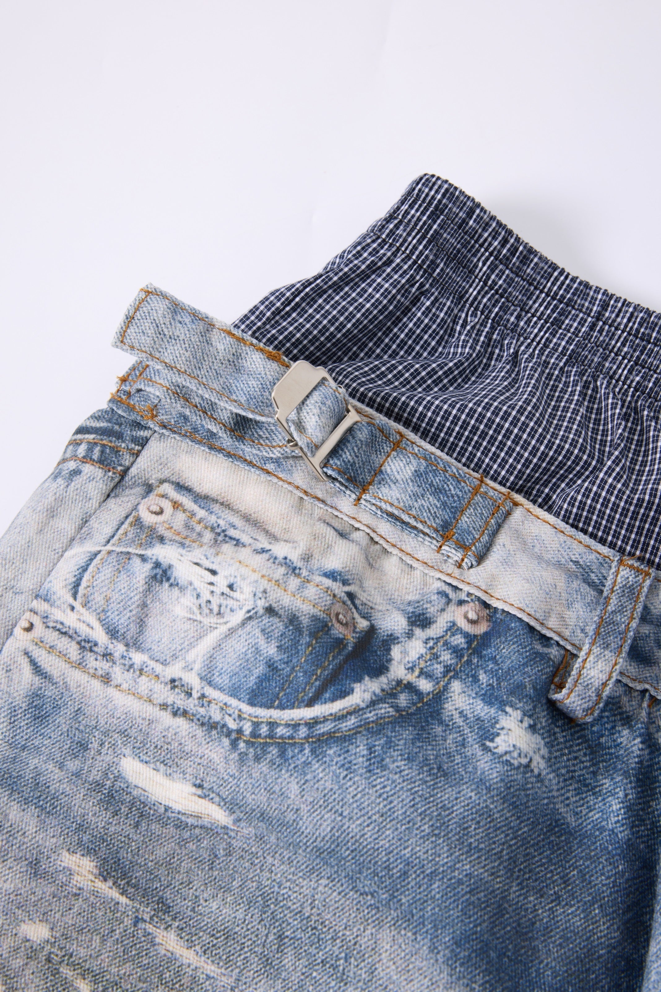 Omirad Layered Waist Distressed Wide-Leg Jeans | Streetwear