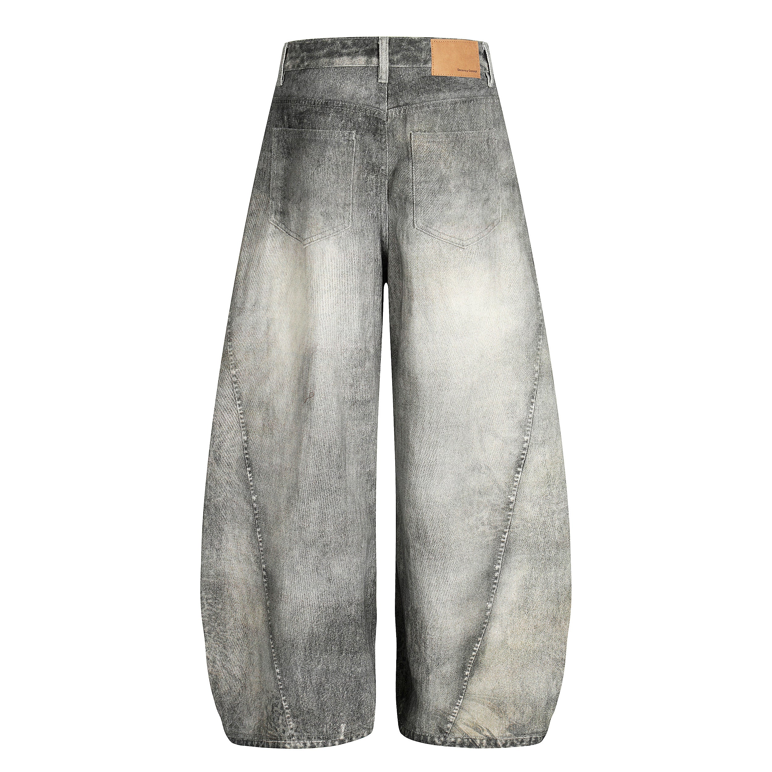 Omirad Washed Curved Barrel-Leg Denim Pants | SEAKOFF