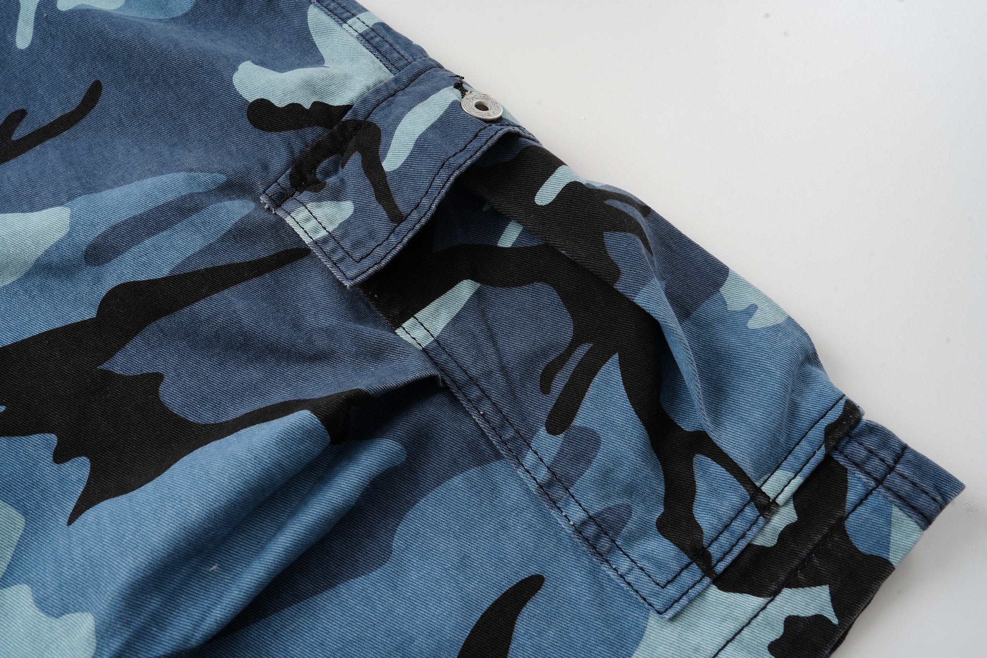 Omirad Blue Camo Cargo Shorts | Oversized Y2K Streetwear