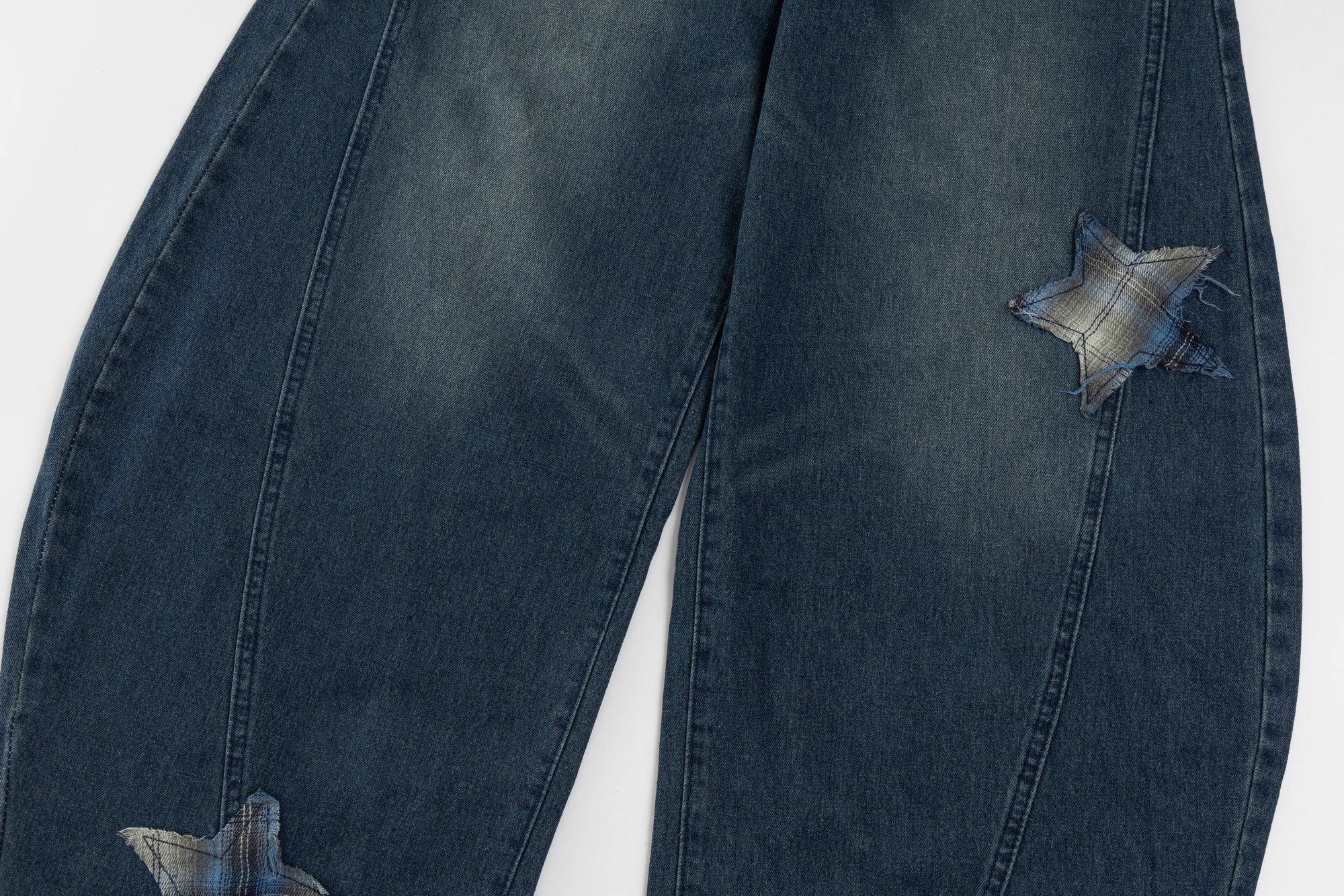 Star Patch Wide-Leg Jeans | Oversized Streetwear Denim