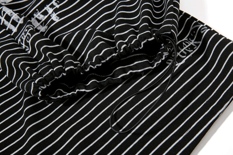 Striped Gothic Draped Wide-Leg Pants | Free Spirit Print