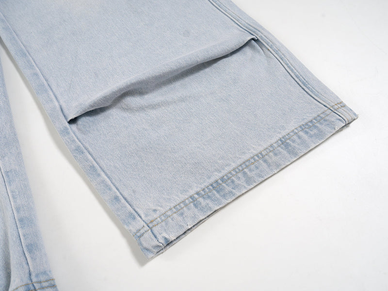 Light-Wash Wide-Leg Denim Pants | Relaxed Streetwear Fit