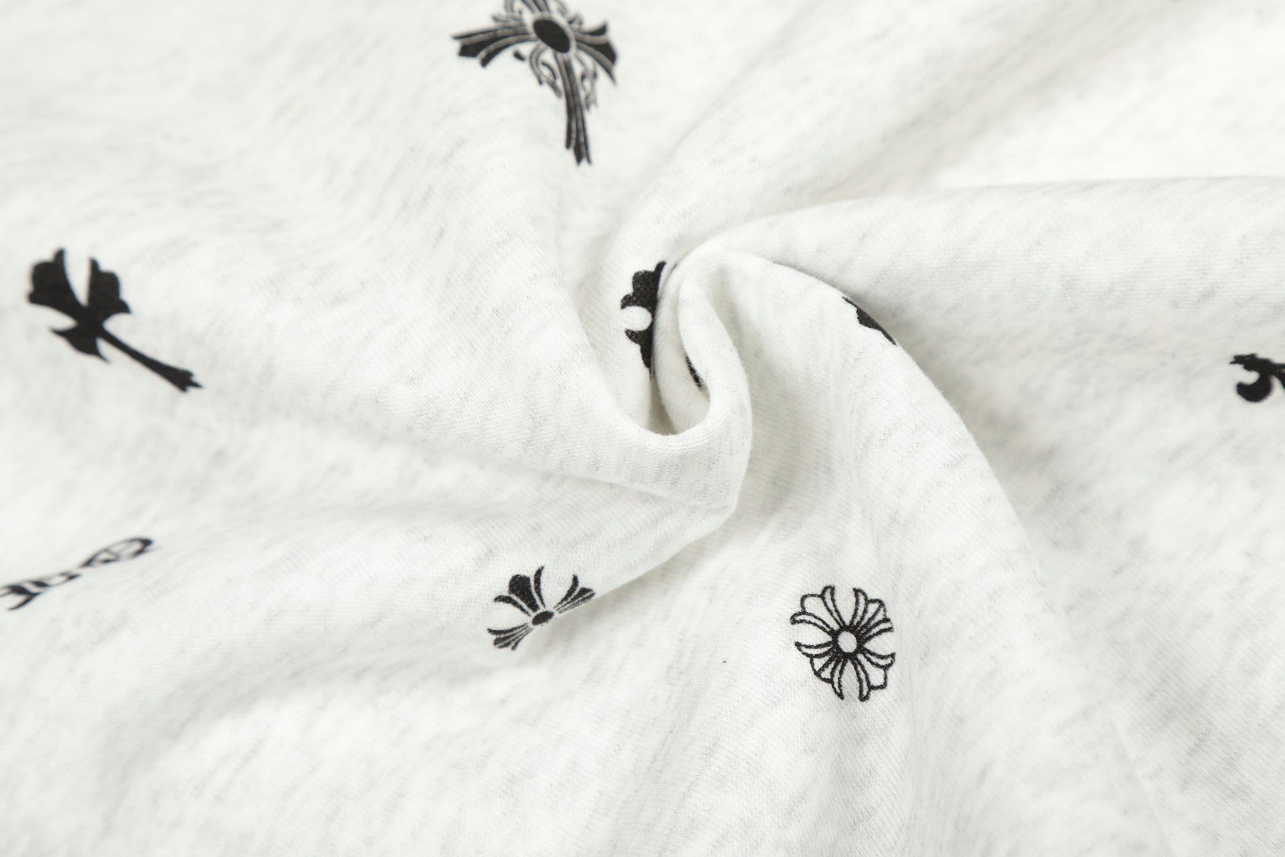 All-Over Gothic Cross Print Hooded Zip Jacket | Streetwear