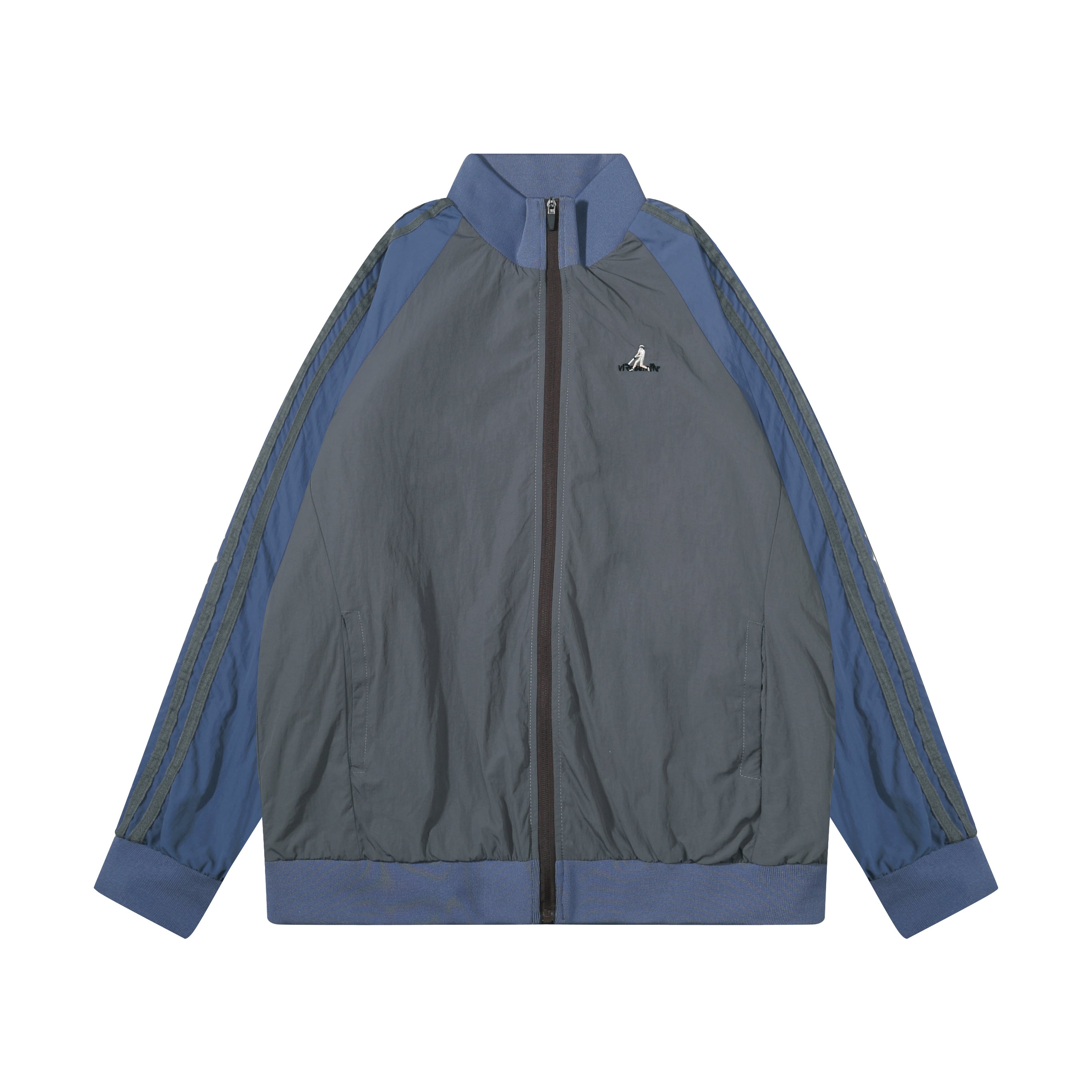 Omirad Retro Track Zip Jacket | Triple-Stripe Nylon Windbreaker