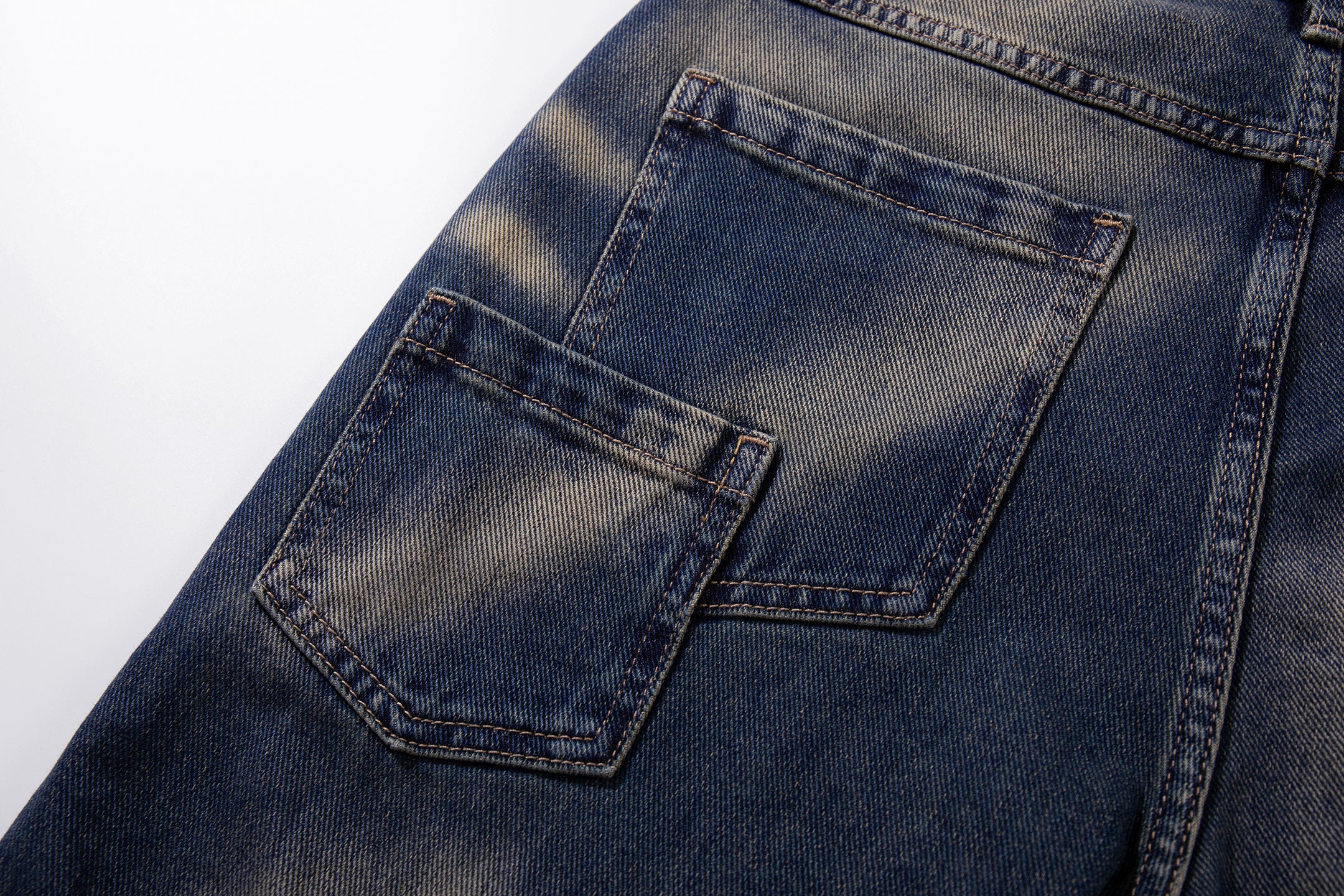 Curve-Panel Smoke-Fade Wide-Leg Jeans | Vintage Blue Denim