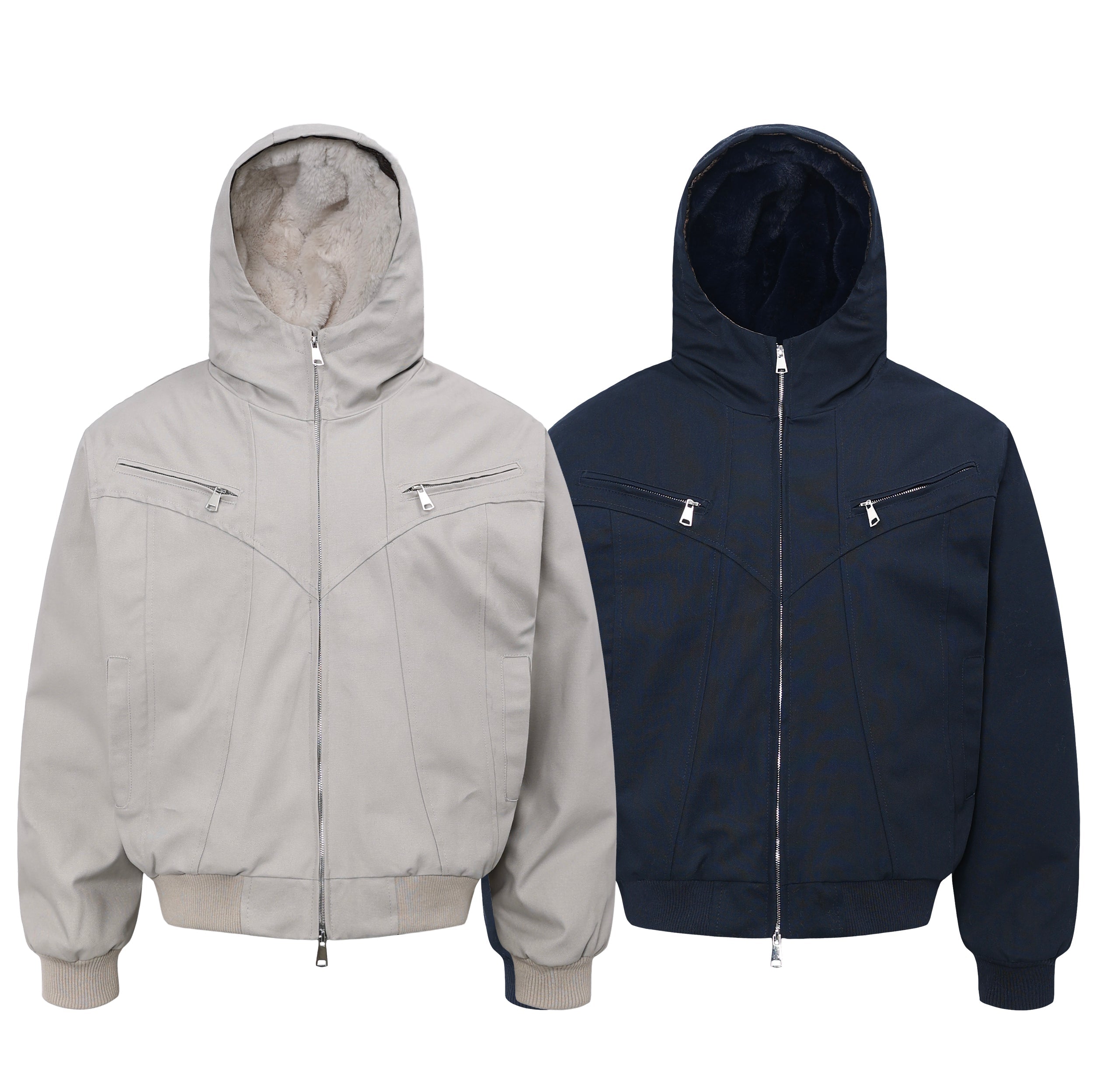 Men's Hooded Utility Bomber Jacket | Cropped Street Fit