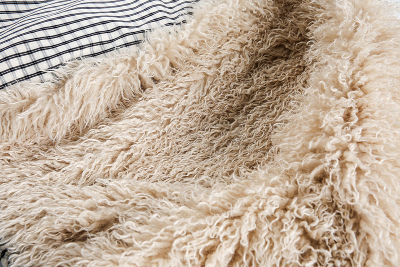 Checkered Faux-Fur Lined Oversized Jacket | SEAKOFF