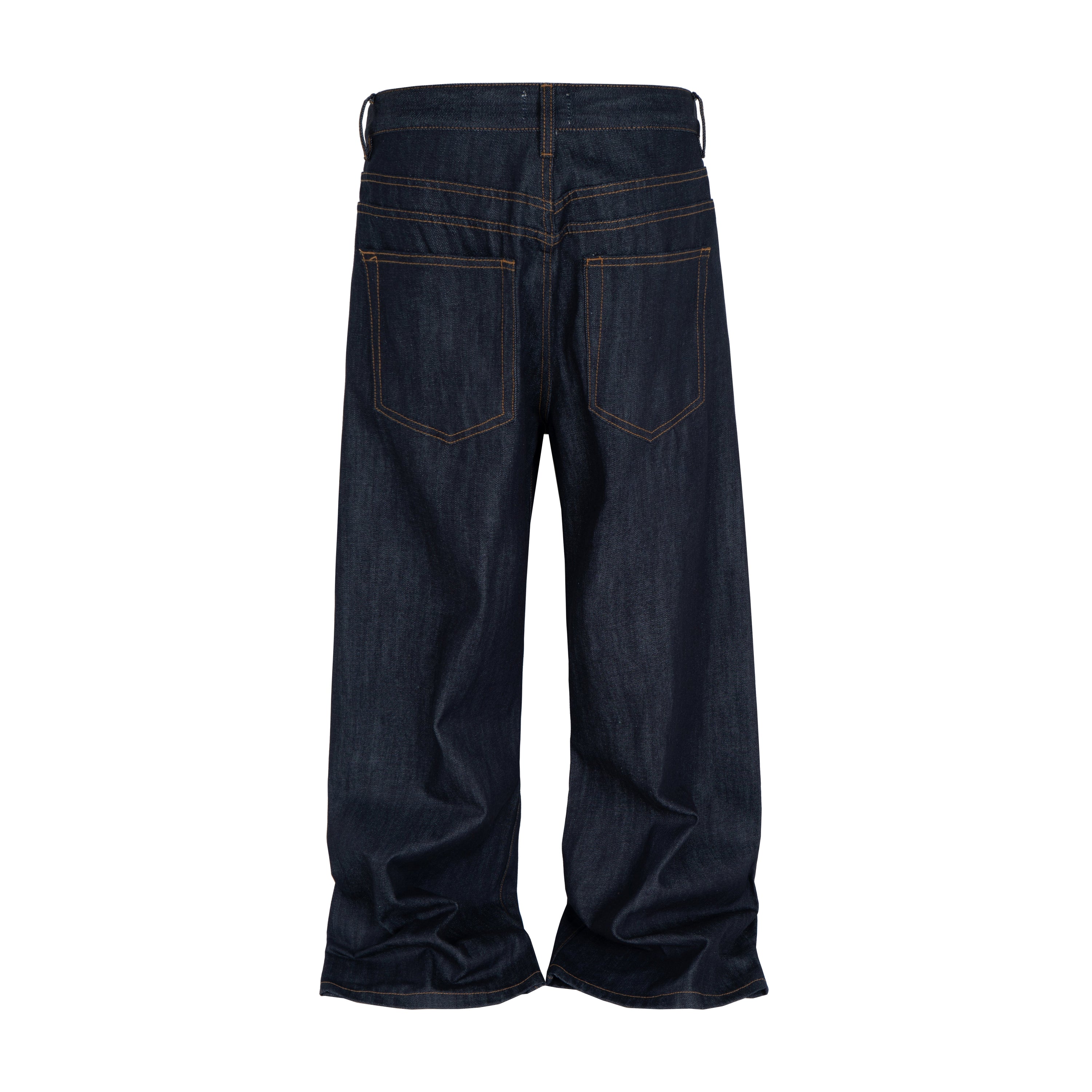 Omirad High-Rise Button Fly Wide-Leg Raw Denim Jeans