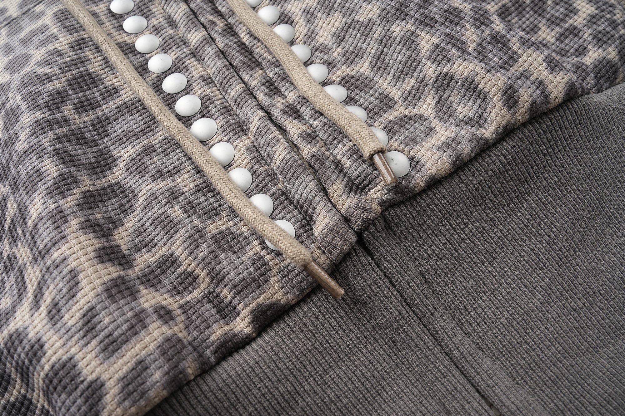 Studded Cross Cropped Zip Hoodie | Leopard & Heather