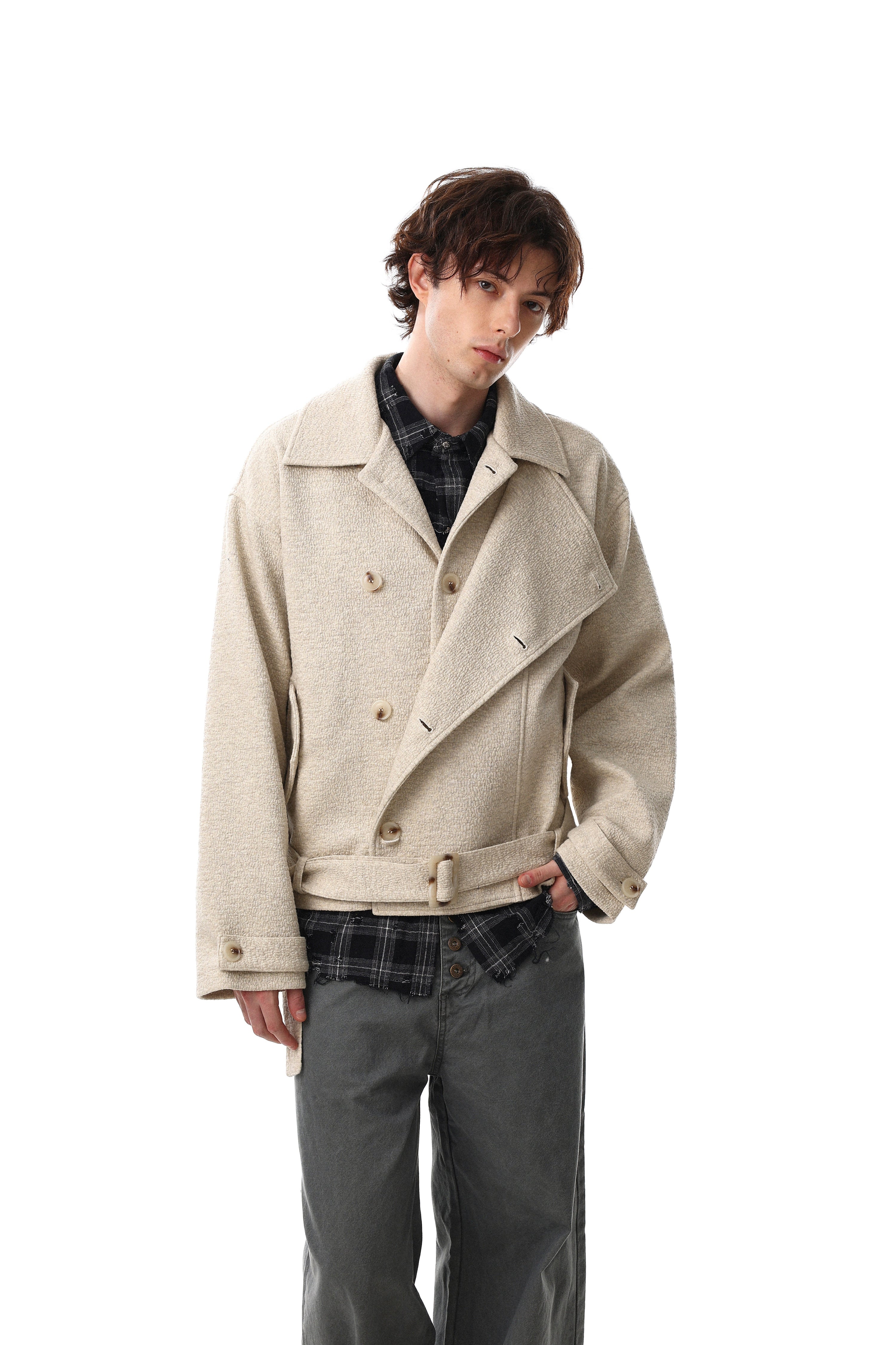 Seakoff Belted Cropped Jacket | Structured Cotton Outerwear