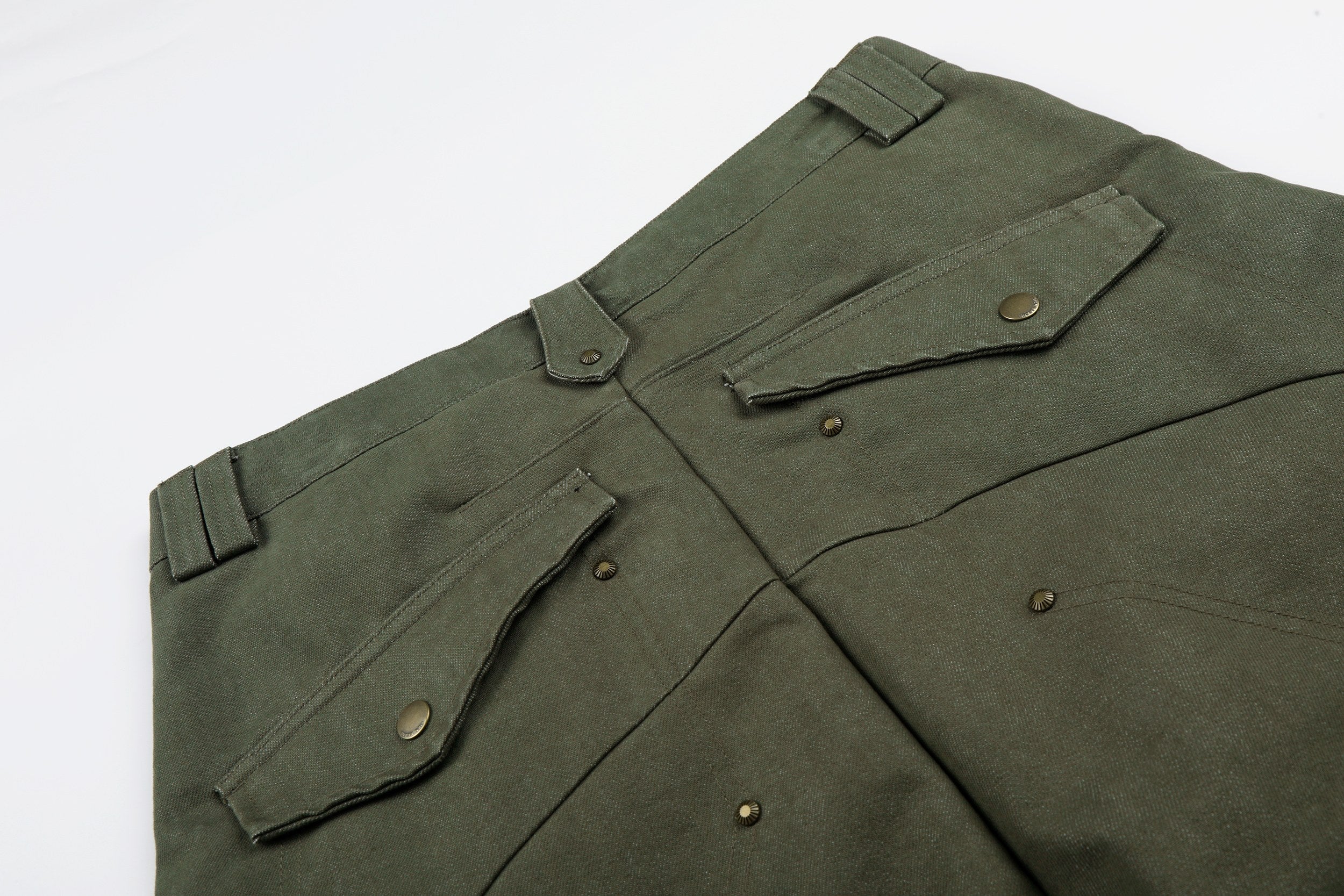 Omirad Vintage Utility Wide-Leg Fold-Hem Pants | Army Green