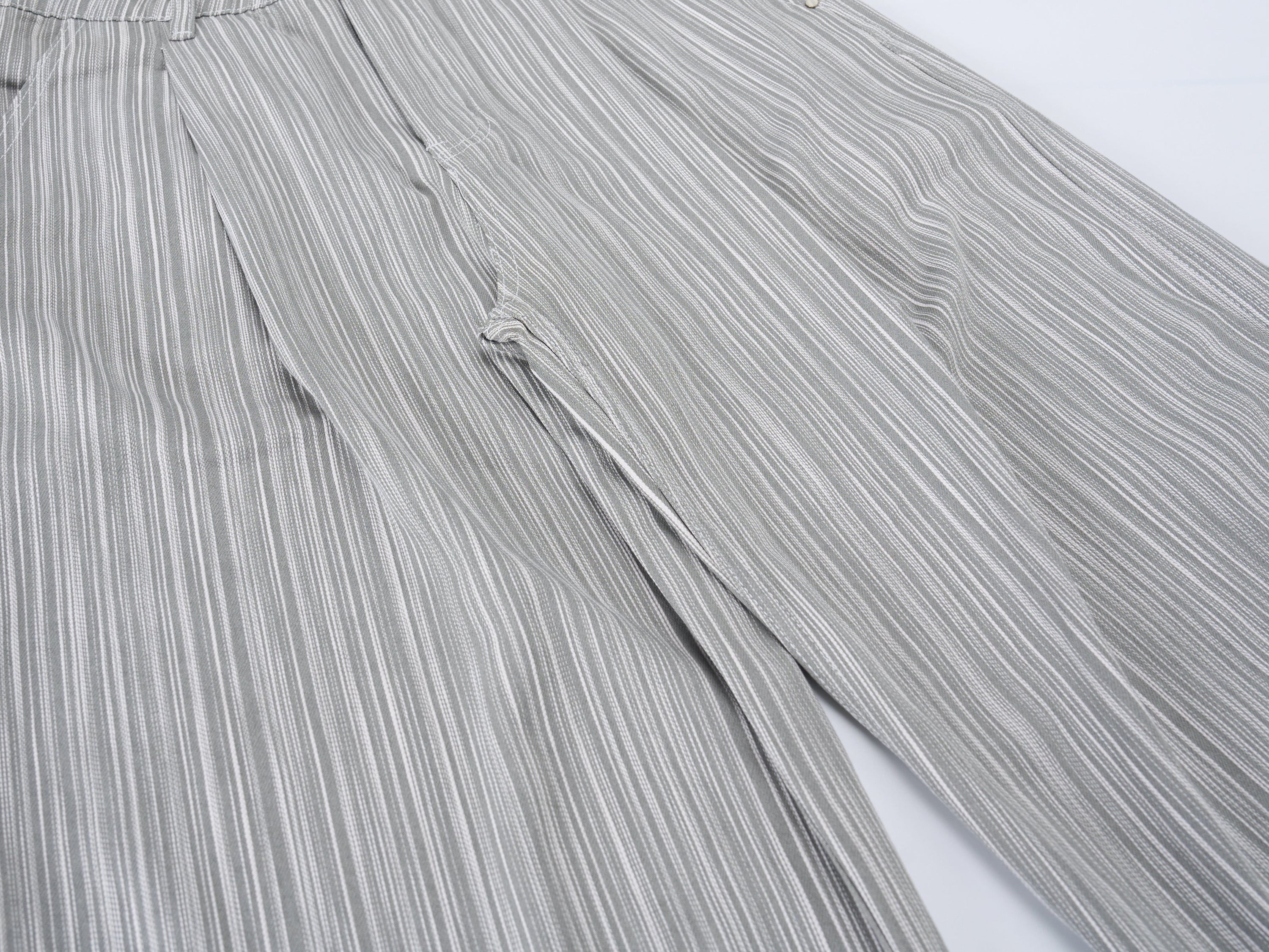 Omirad Striped Relaxed Wide-Leg Pants | Soft Drape Fit