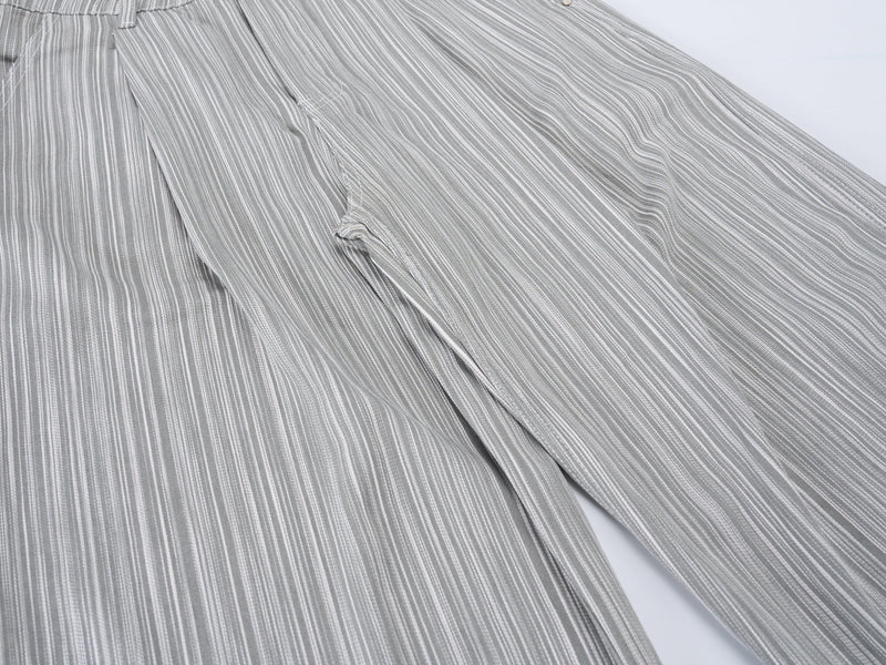Omirad Striped Relaxed Wide-Leg Pants | Soft Drape Fit