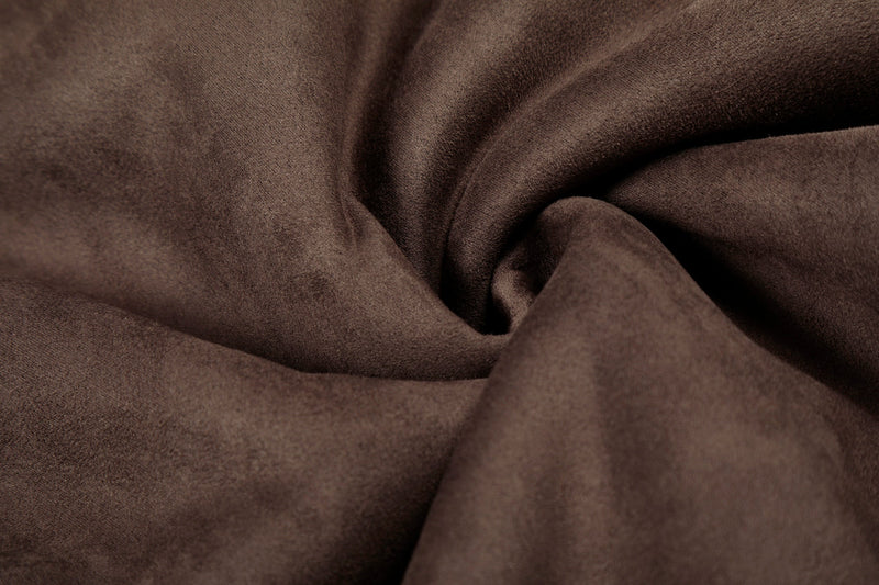 Fleece-Lined Brown Suede-Texture Zip Hoodie Jacket