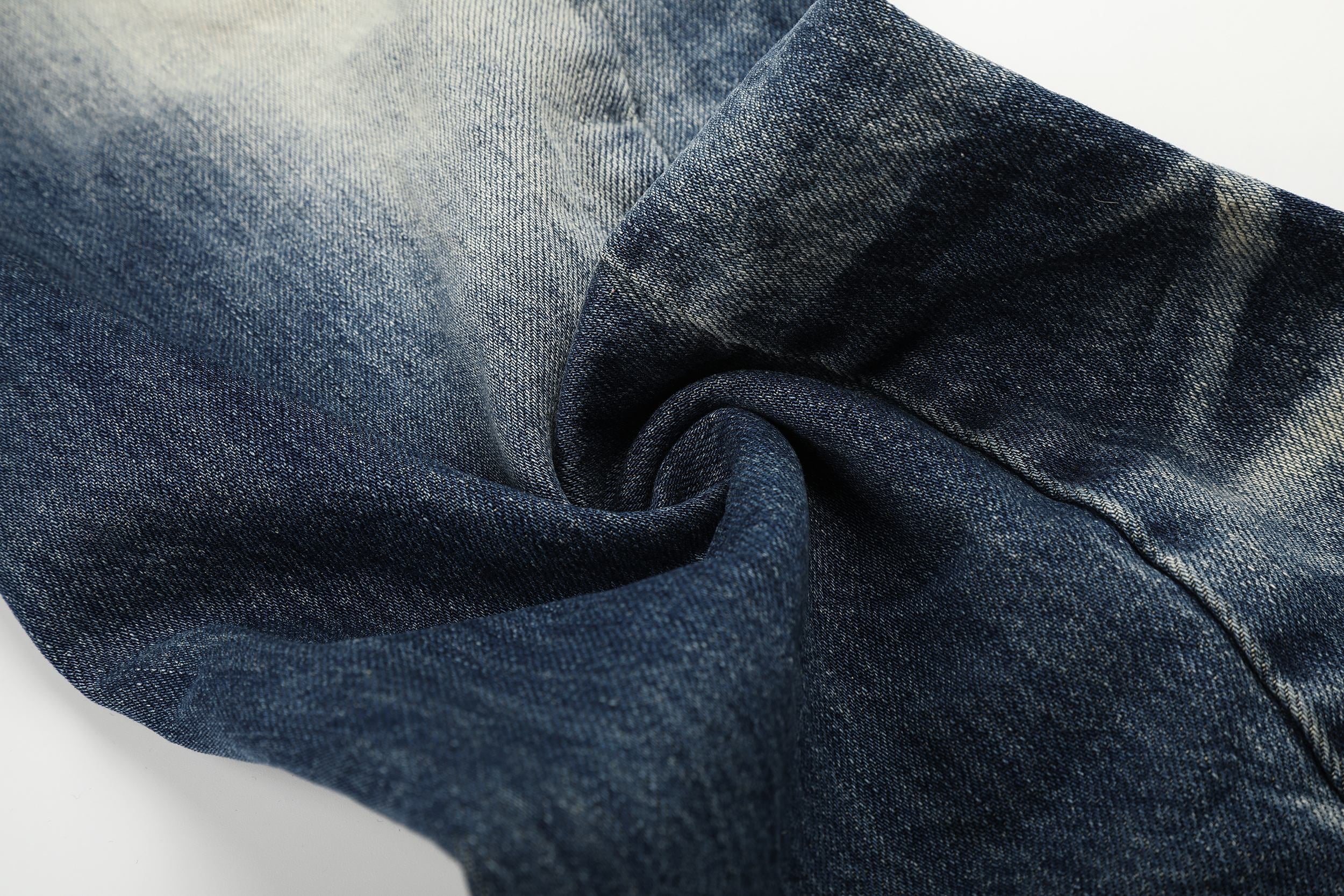 Omirad Studded Vintage Wash Jeans | Y2K Streetwear Denim
