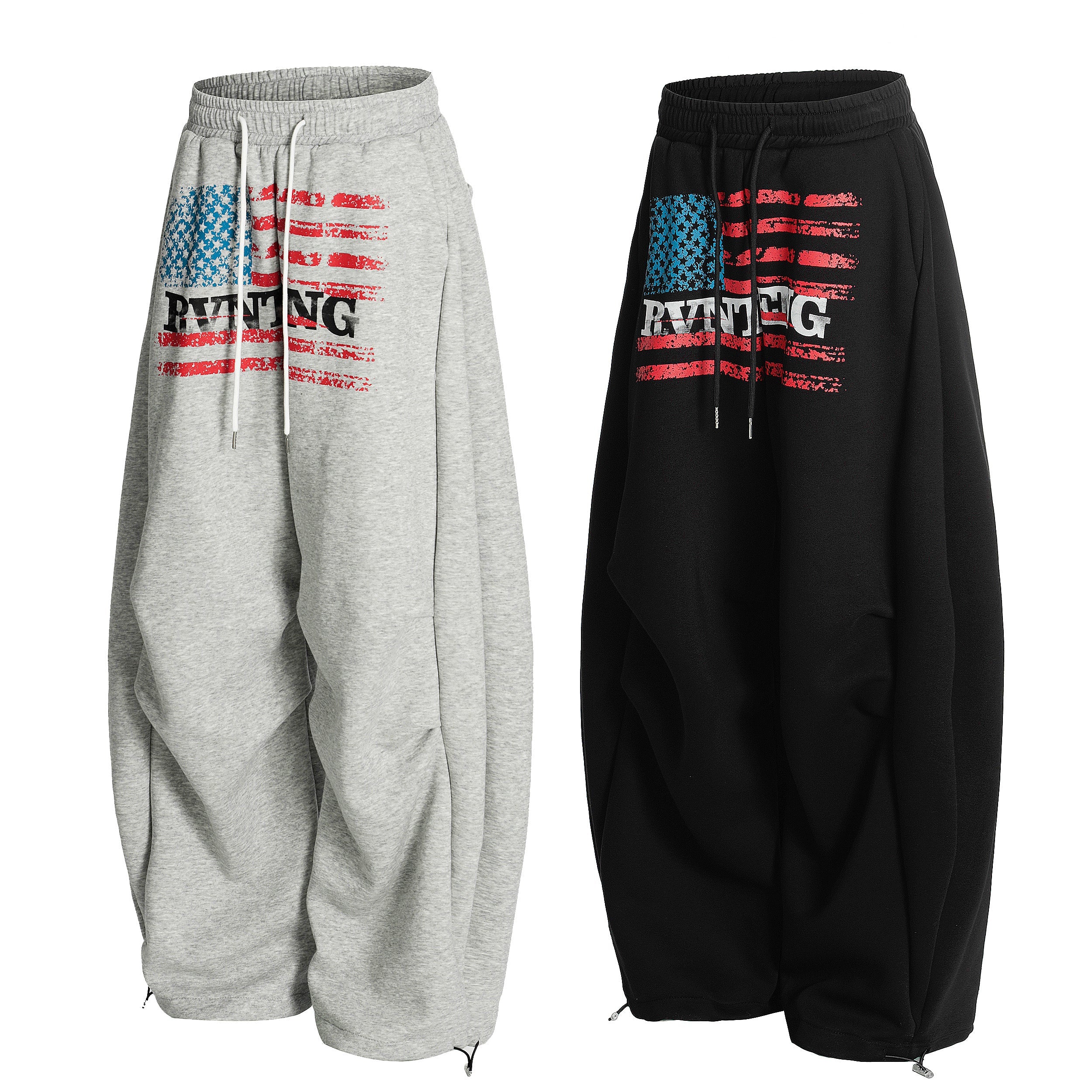 Distressed Flag Graphic Stacked Sweatpants | Oversized Streetwear