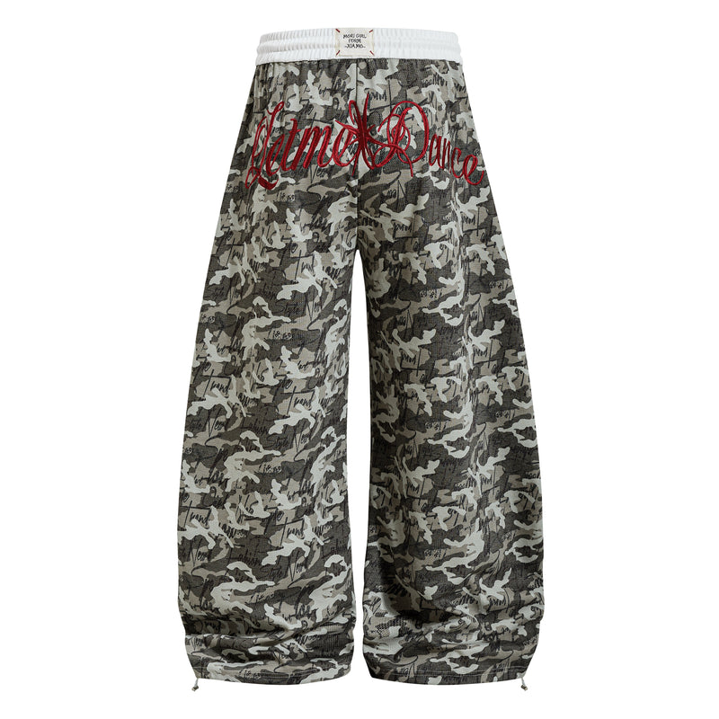 Omirad Camo Script Wide-Leg Streetwear Pants