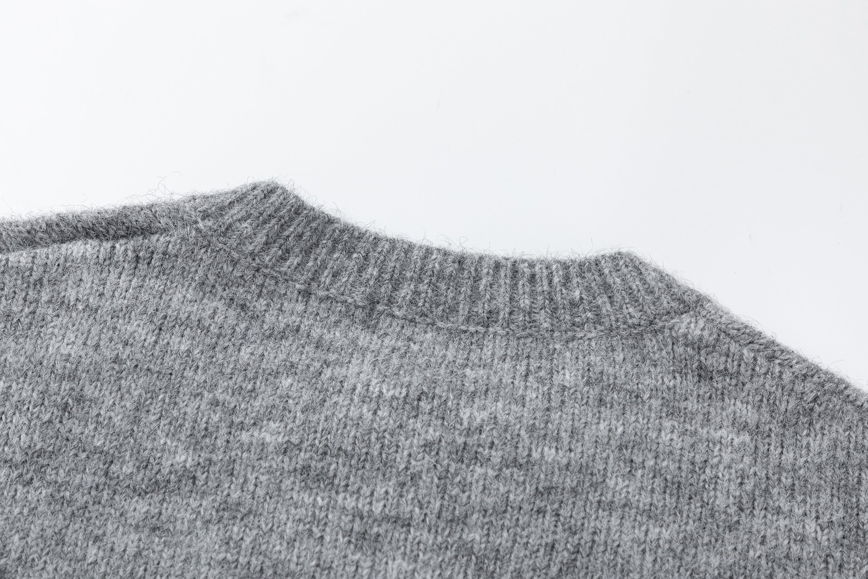 Minimal Wool Blend Knit Cardigan | Crew Neck Button-Up