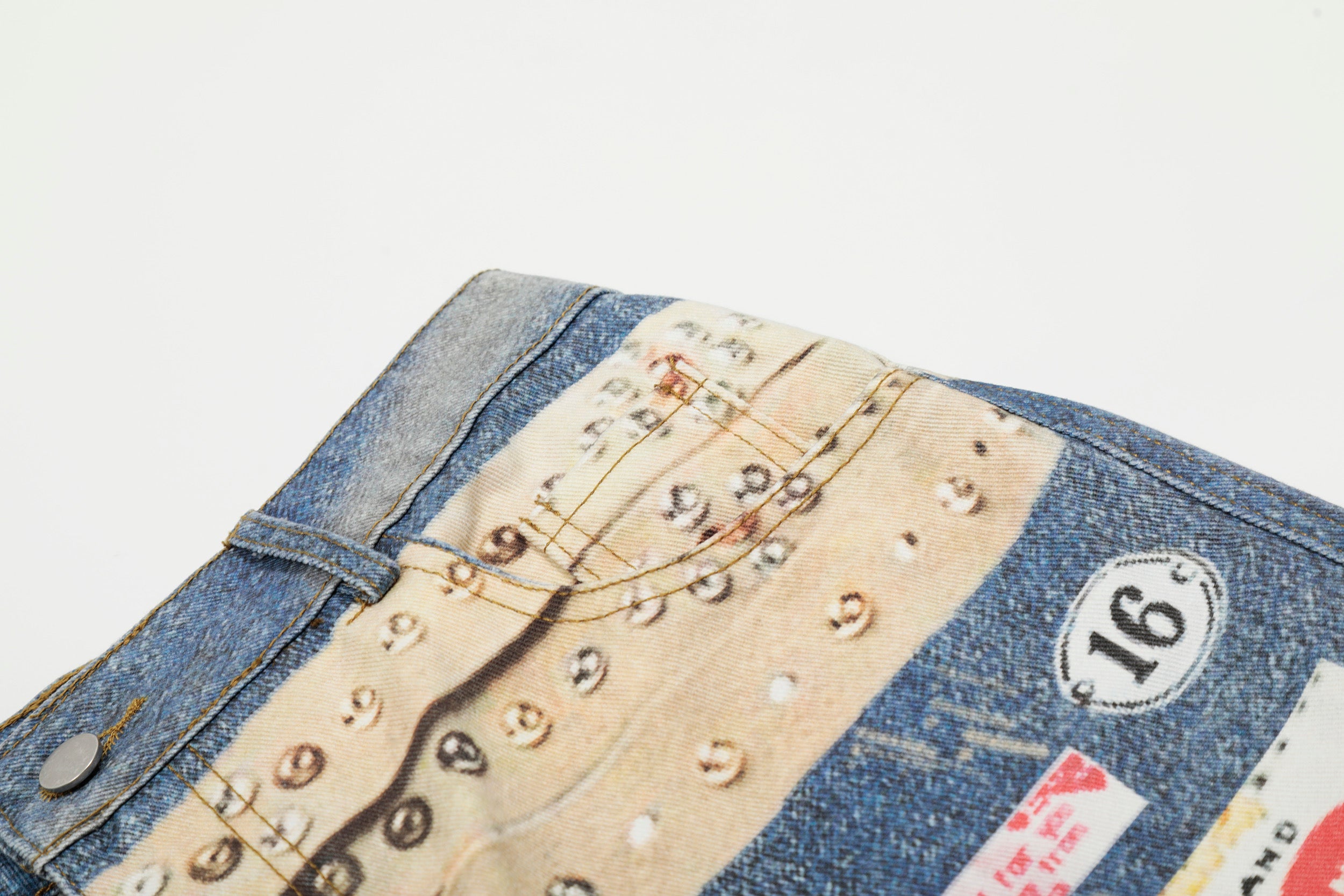 Omirad Studded Belt Print Wide-Leg Denim Jeans | Streetwear