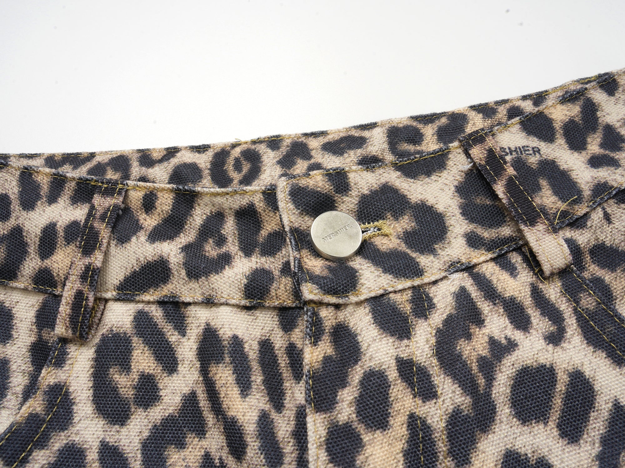 Leopard Print Wide-Leg Performance Mesh Pants | Omirad