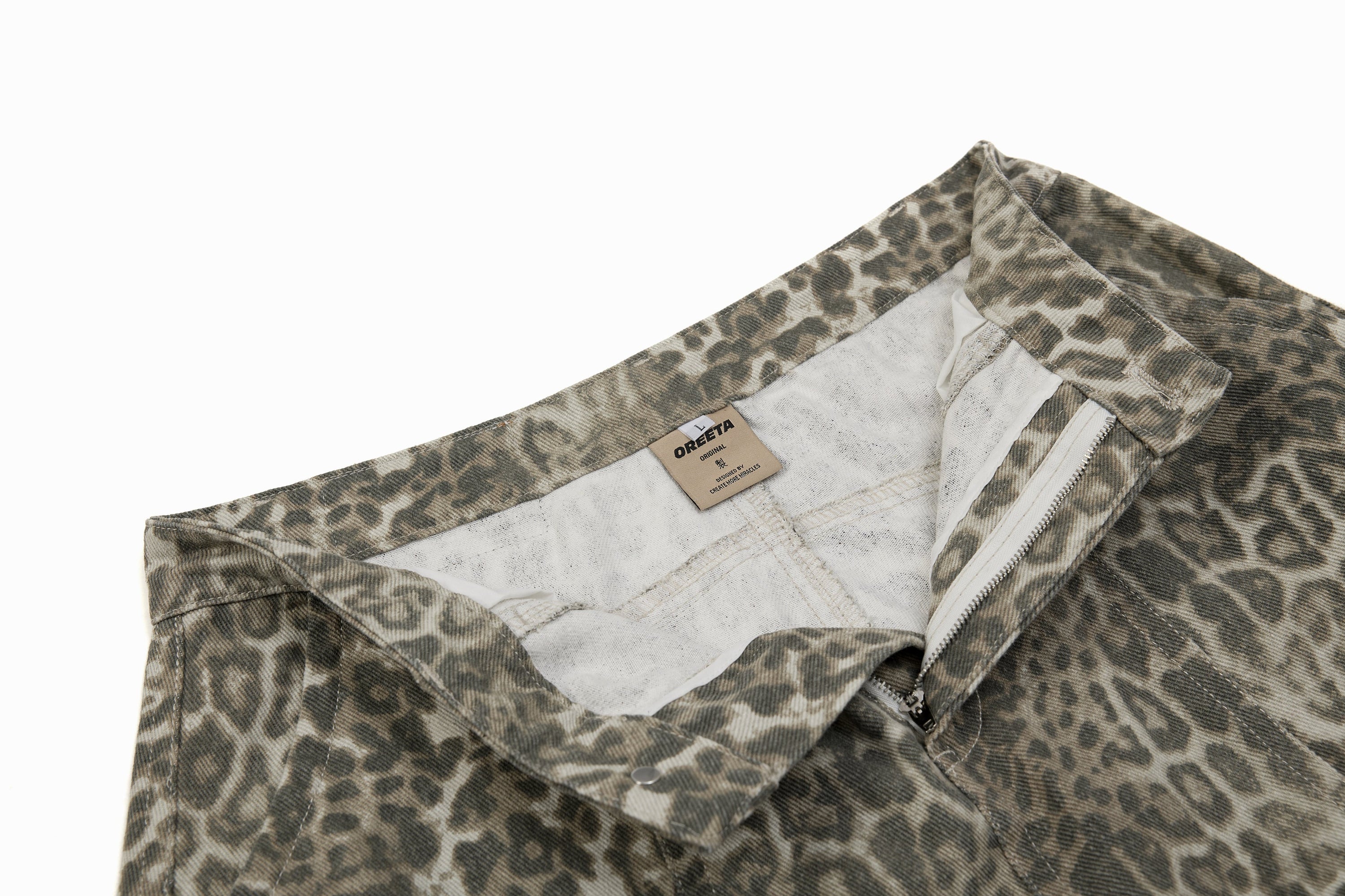 Omirad Leopard Print Barrel Leg Pants | Wide Leg Streetwear