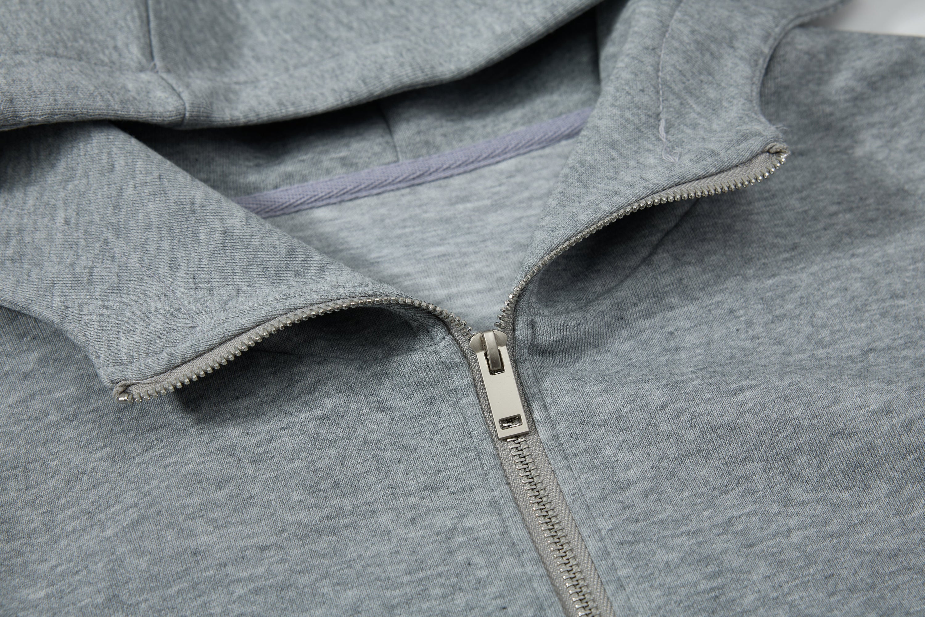 Curved Panel Full-Zip Hoodie | Relaxed Streetwear Fleece