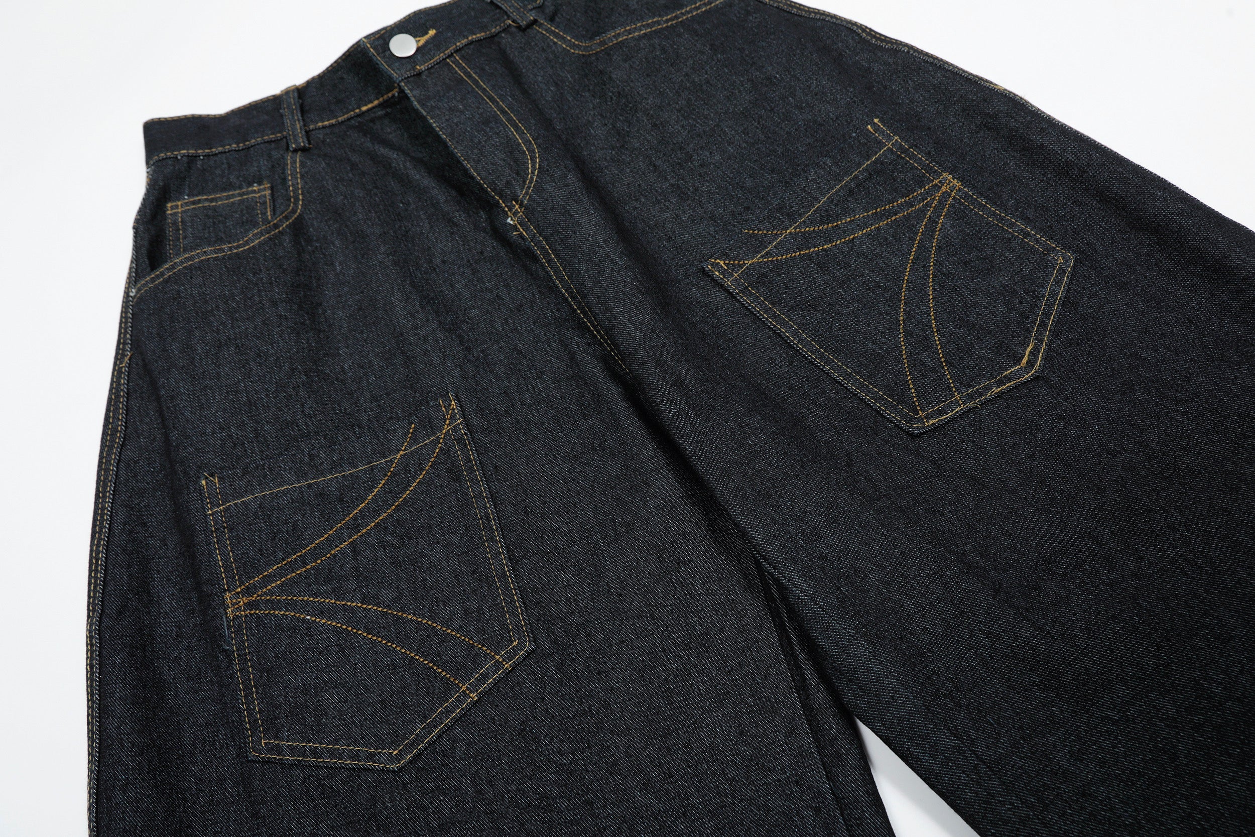 Omirad Arc Stitch Wide-Leg Denim Jeans | Y2K Streetwear