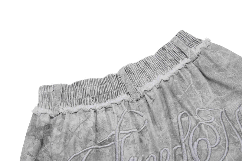 Washed Marble Wide-Leg Baggy Pants | Streetwear Denim