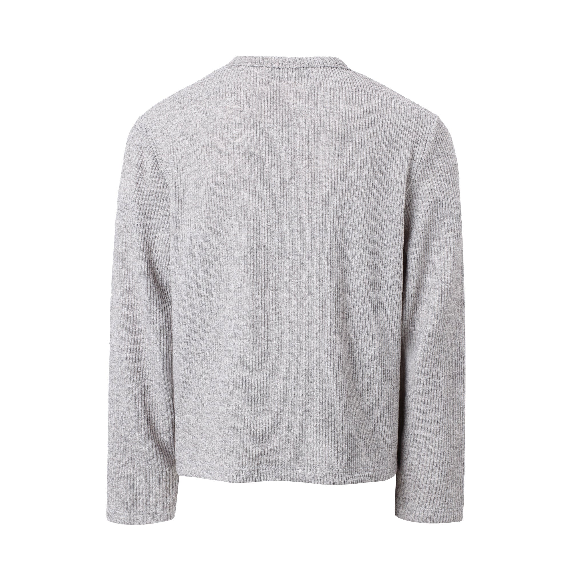 Ribbed Henley Long-Sleeve Tee | Relaxed Everyday Knit Top