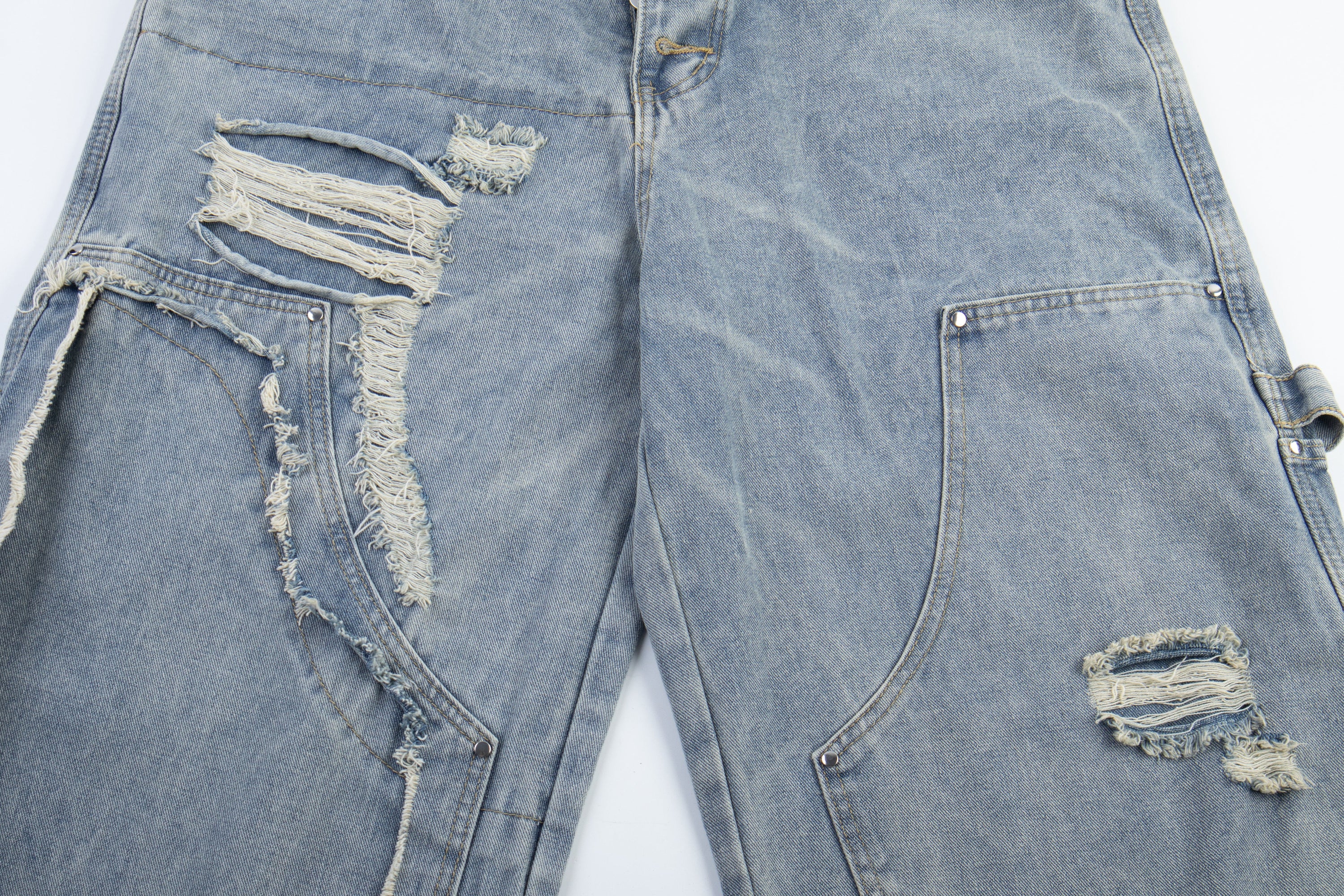 Omirad Distressed Panel Denim Pants | Streetwear Jeans