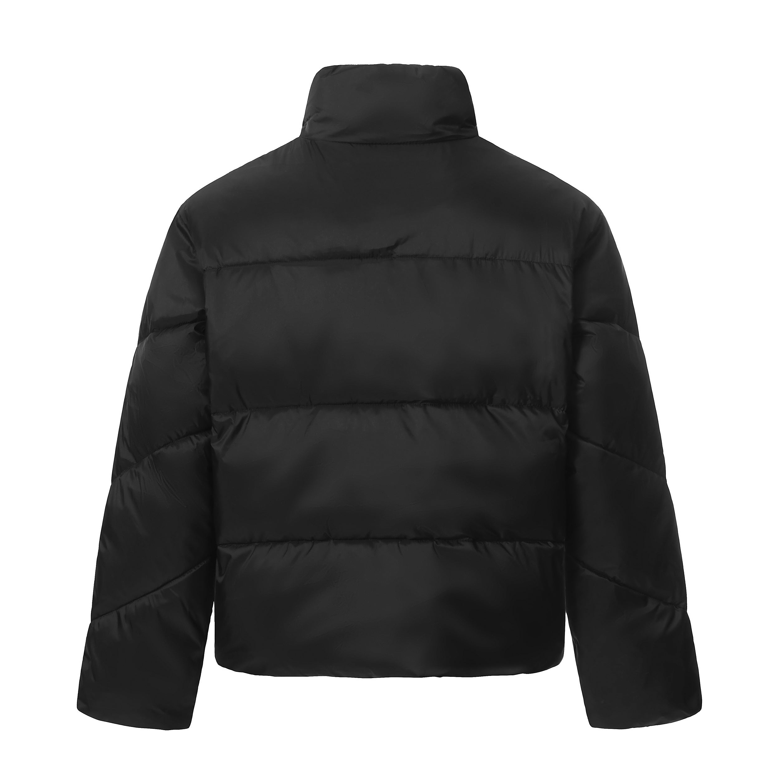 Omirad High-Neck Cropped Puffer Jacket | Grey & Black