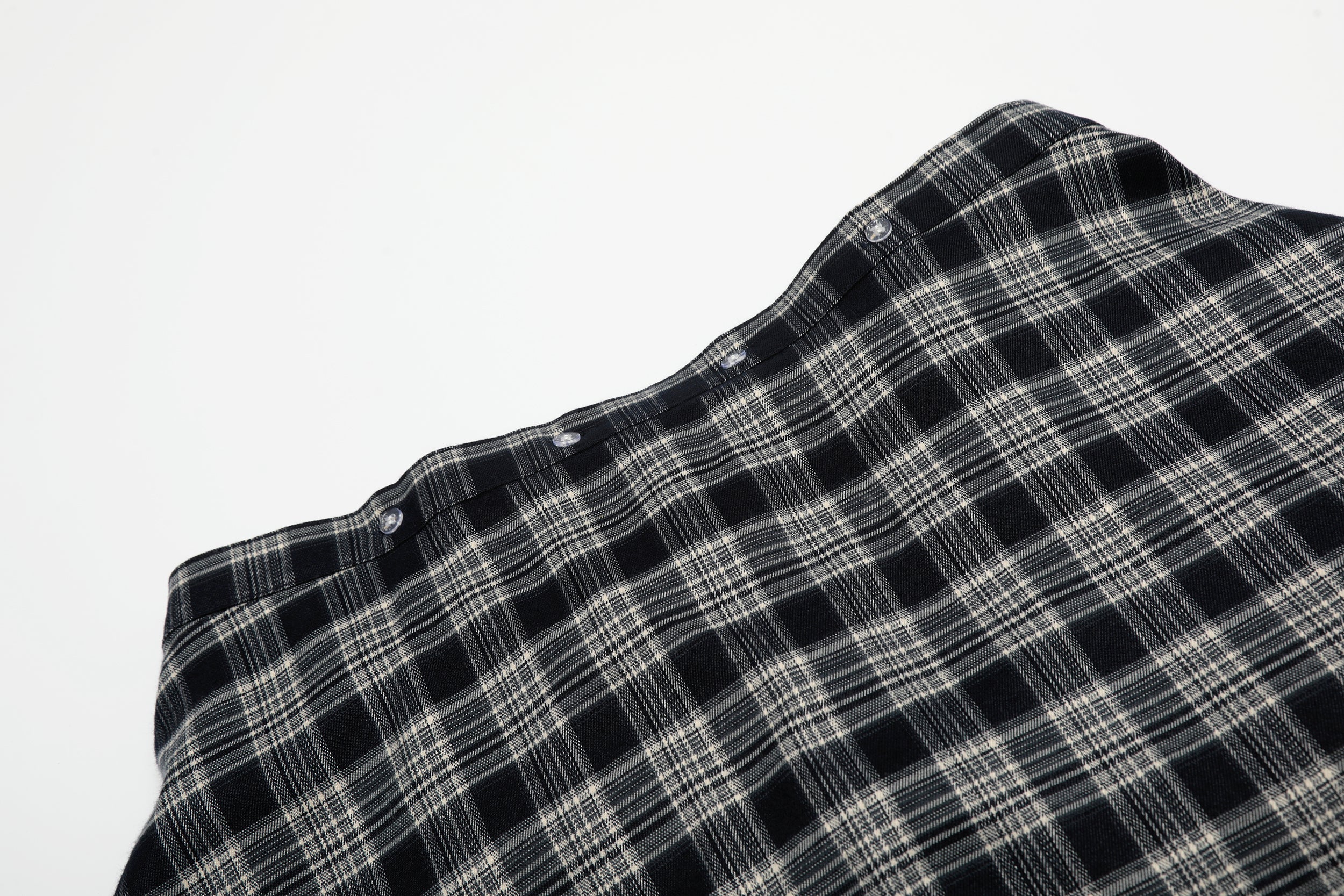 Layered Flannel Tie Wide-Leg Pants | Street Style