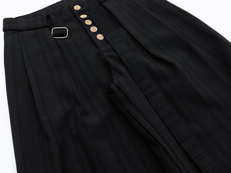 Deconstructed Pinstripe Wide-Leg Trousers | Vintage Tailored