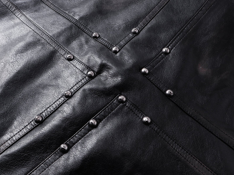 Omirad Men's Faux Leather Biker Jacket | Full-Zip Moto Style